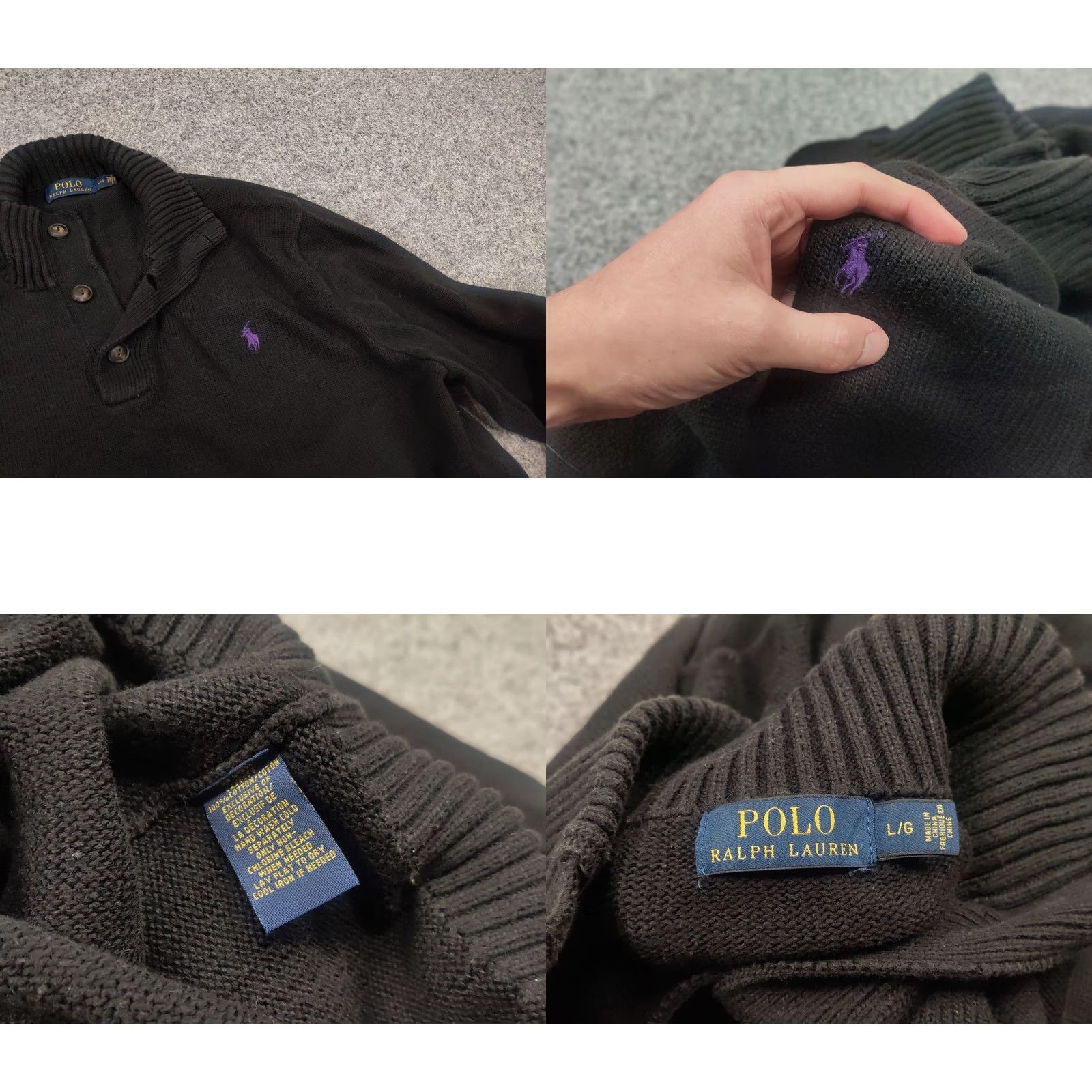 Polo Ralph Lauren VINTAGE Polo Ralph Lauren Black Cotton Knit Sweater 1/4 Button Polo Ralph Lauren Black Cotton Knit Sweater 1/4 Button Size US L / EU 52-54 / 3 - 8 Thumbnail