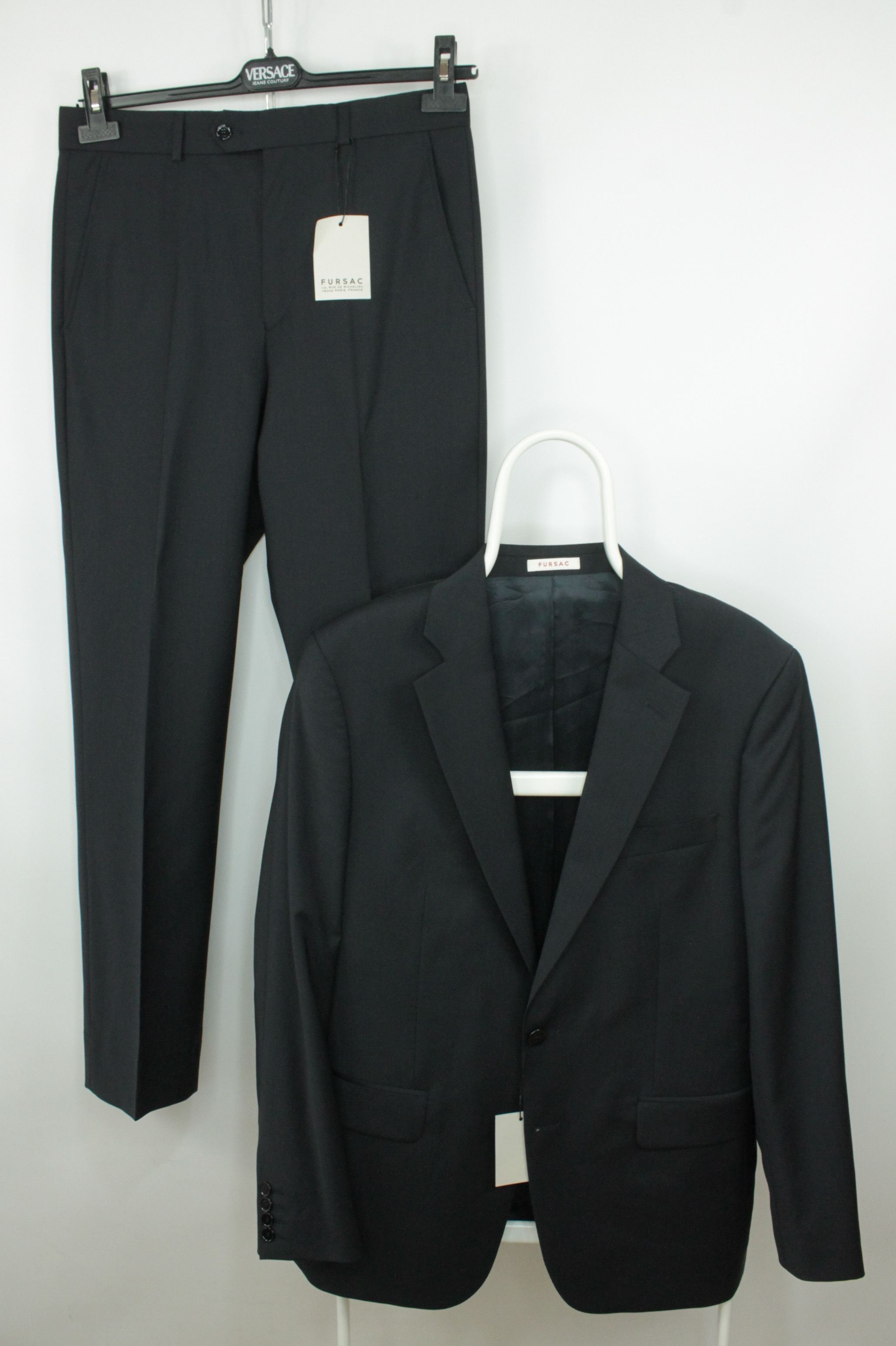 De Fursac Fursac Paris Navy Wool Slim Fit Formal Suit Men's Size 38R - 1 Thumbnail