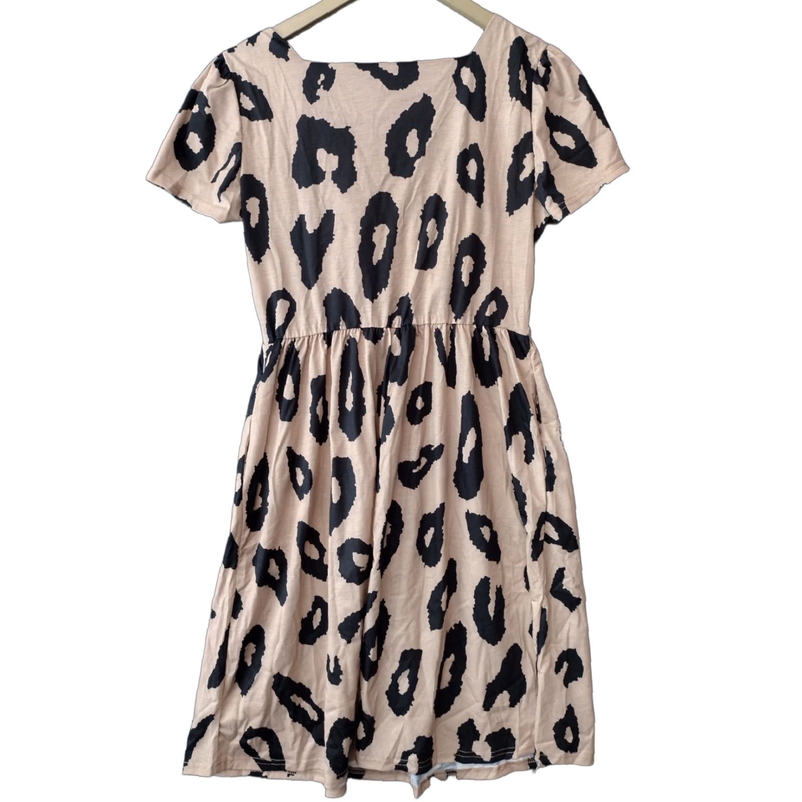 Vintage Styleword Animal Print Loose Tan Twill Leopard Dress M Size M / US 6-8 / IT 42-44 - 1 Thumbnail