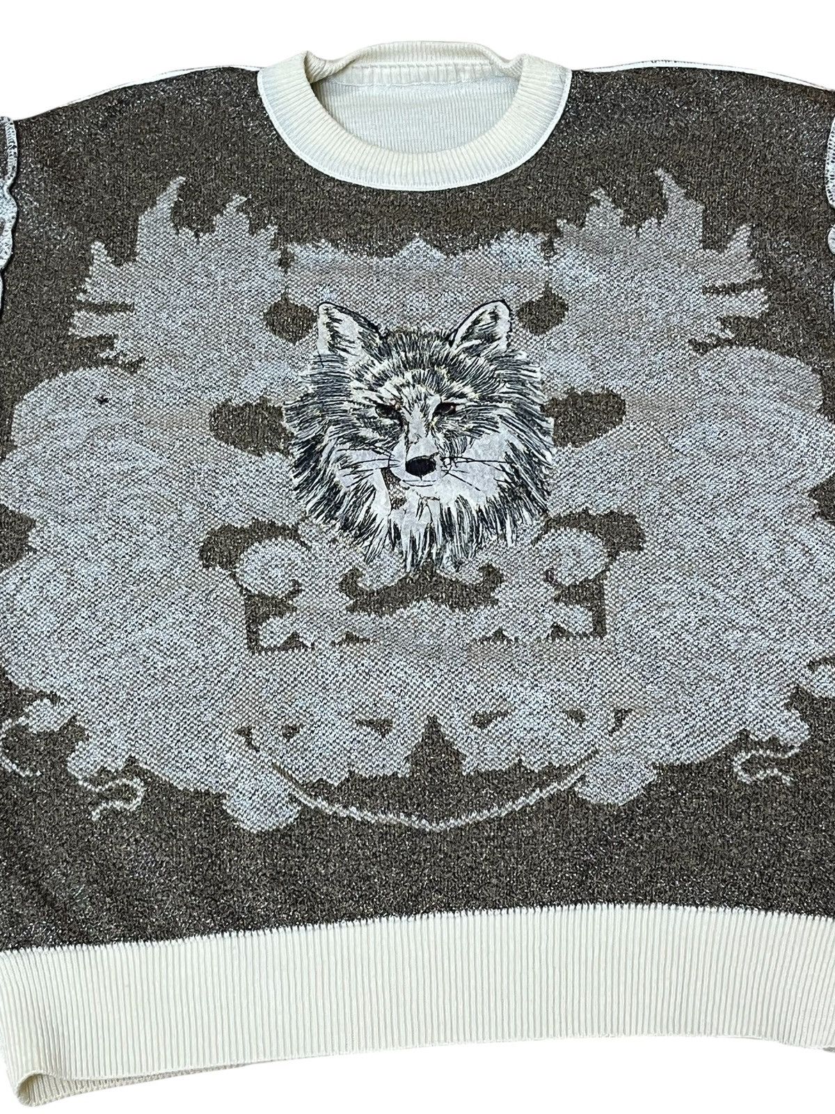 Japanese Brand vintage japanese HOMME LIBRE wolf embroidered knit sweats Size L / US 10 / IT 46 - 5 Thumbnail