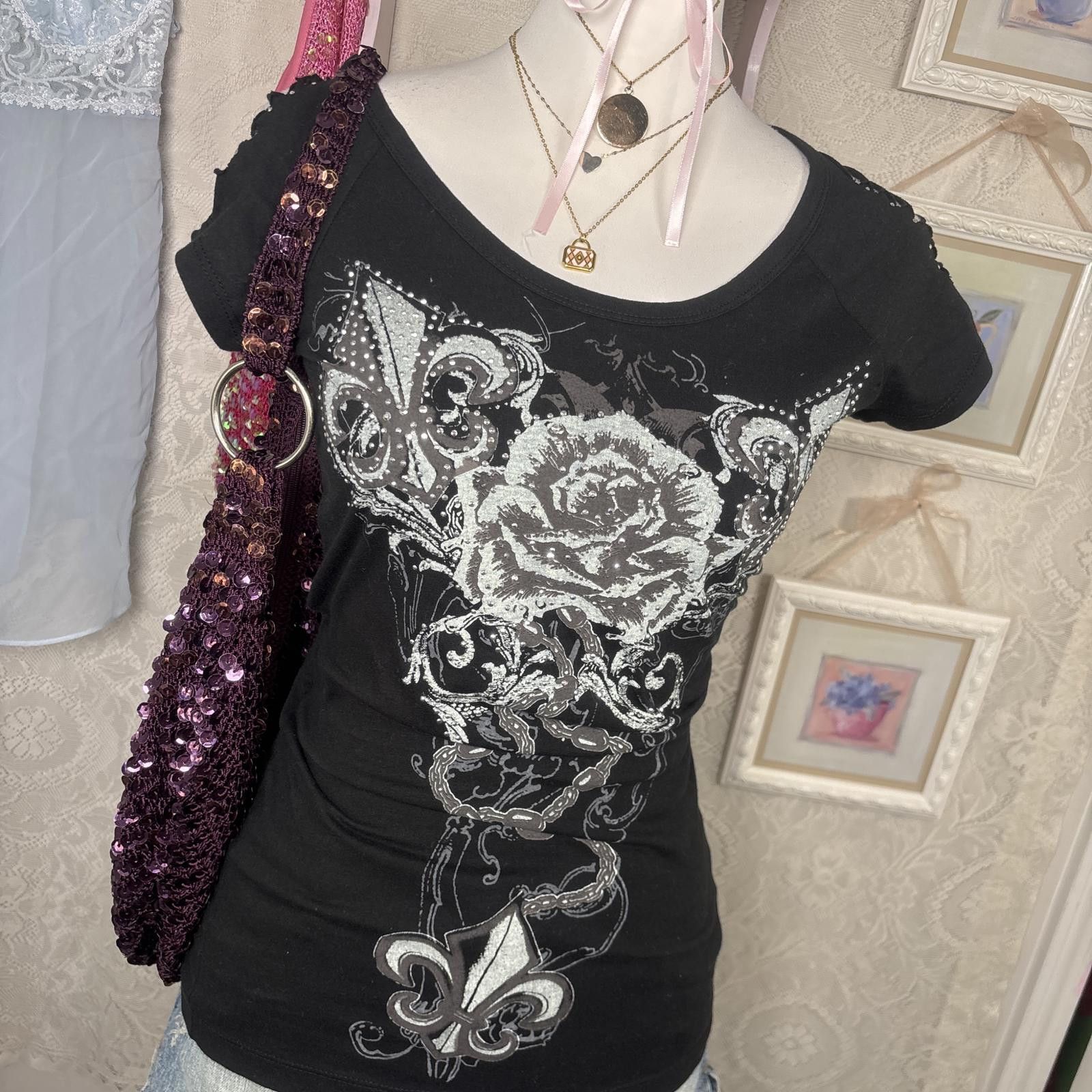 Other y2k grunge beaded cut out blouse Size L / US 10 / IT 46 - 3 Thumbnail