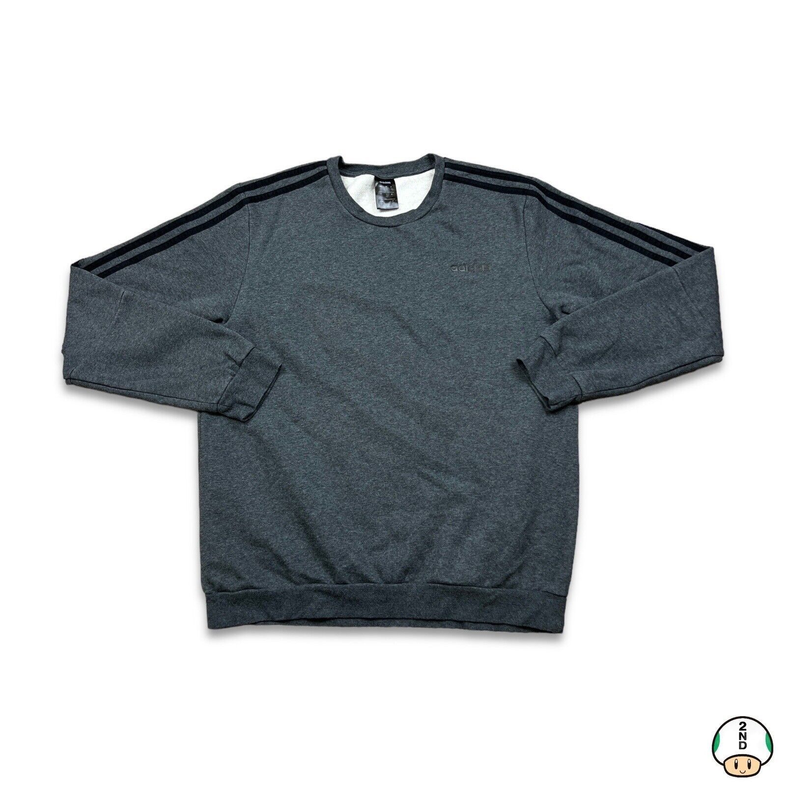 Adidas × Vintage Adidas Sweatshirt Large Stripe Spell Out Pullover Crewneck Size US L / EU 52-54 / 3 - 1 Thumbnail