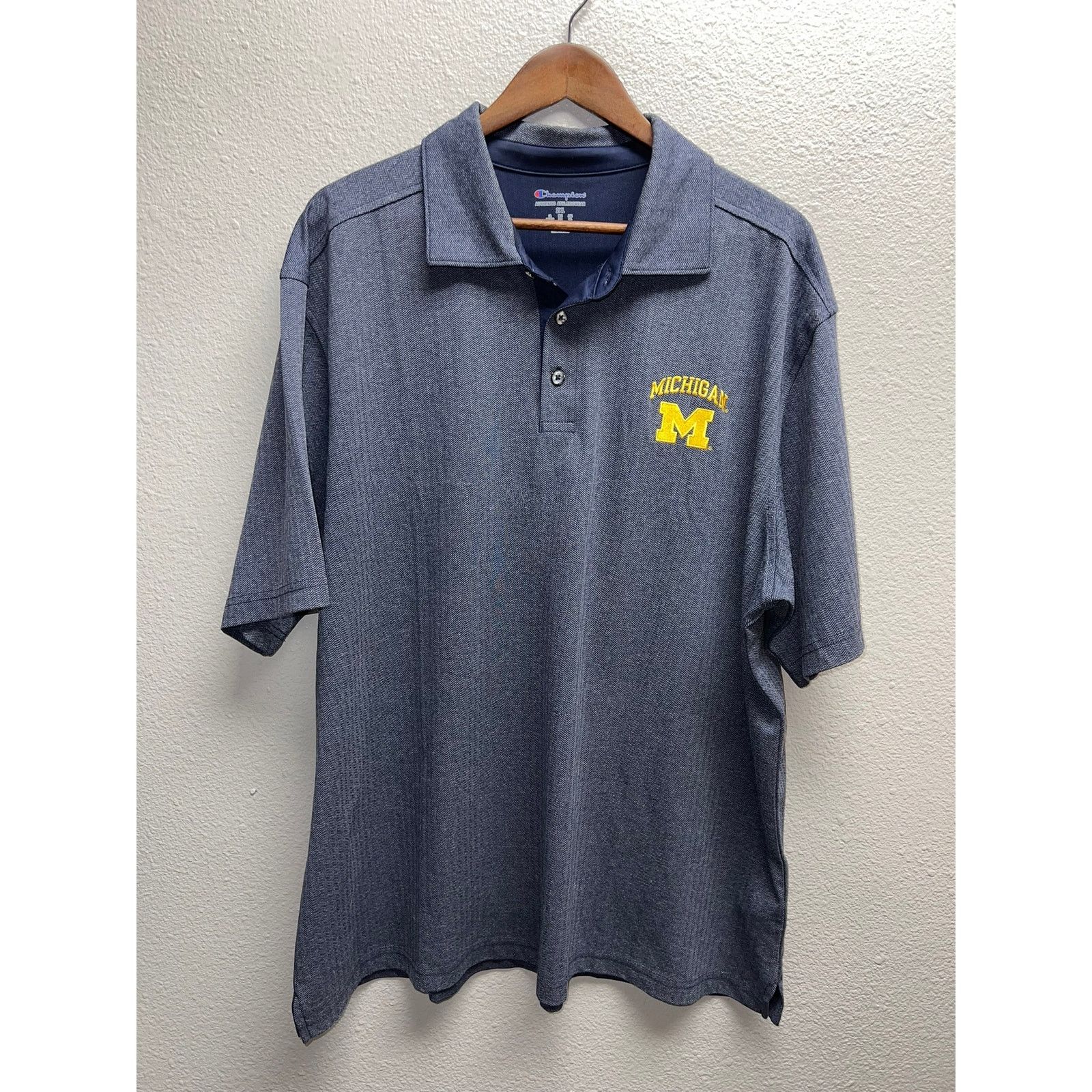 Champion Michigan Wolverines Polo Shirt Champion College Blue 2XL XXL Size US XXL / EU 58 / 5 - 1 Thumbnail