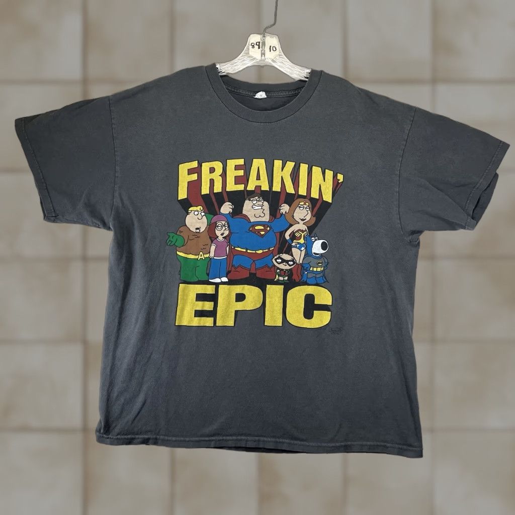 Vintage VINTAGE Family Guy T-Shirt Oversized XL Graphic Print Gray 2000s Meme 90s Cartoon Humor Mens Size US XL / EU 56 / 4 - 1 Thumbnail