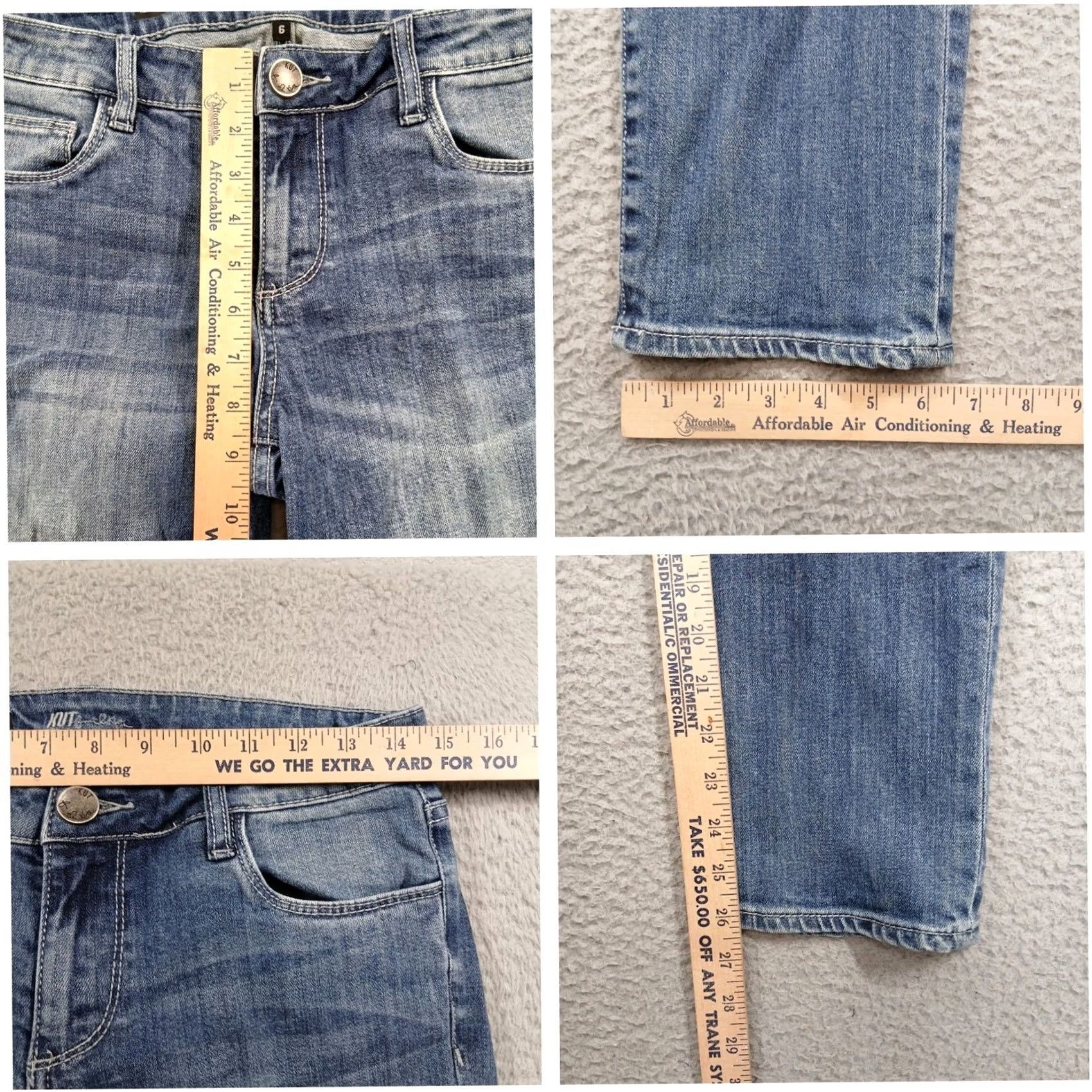 Vintage KUT from the Kloth Reese Straight Leg Ankle Jeans 6 Medium Wash Cotton Blend Size 28" / US 6 / IT 42 - 6 Thumbnail
