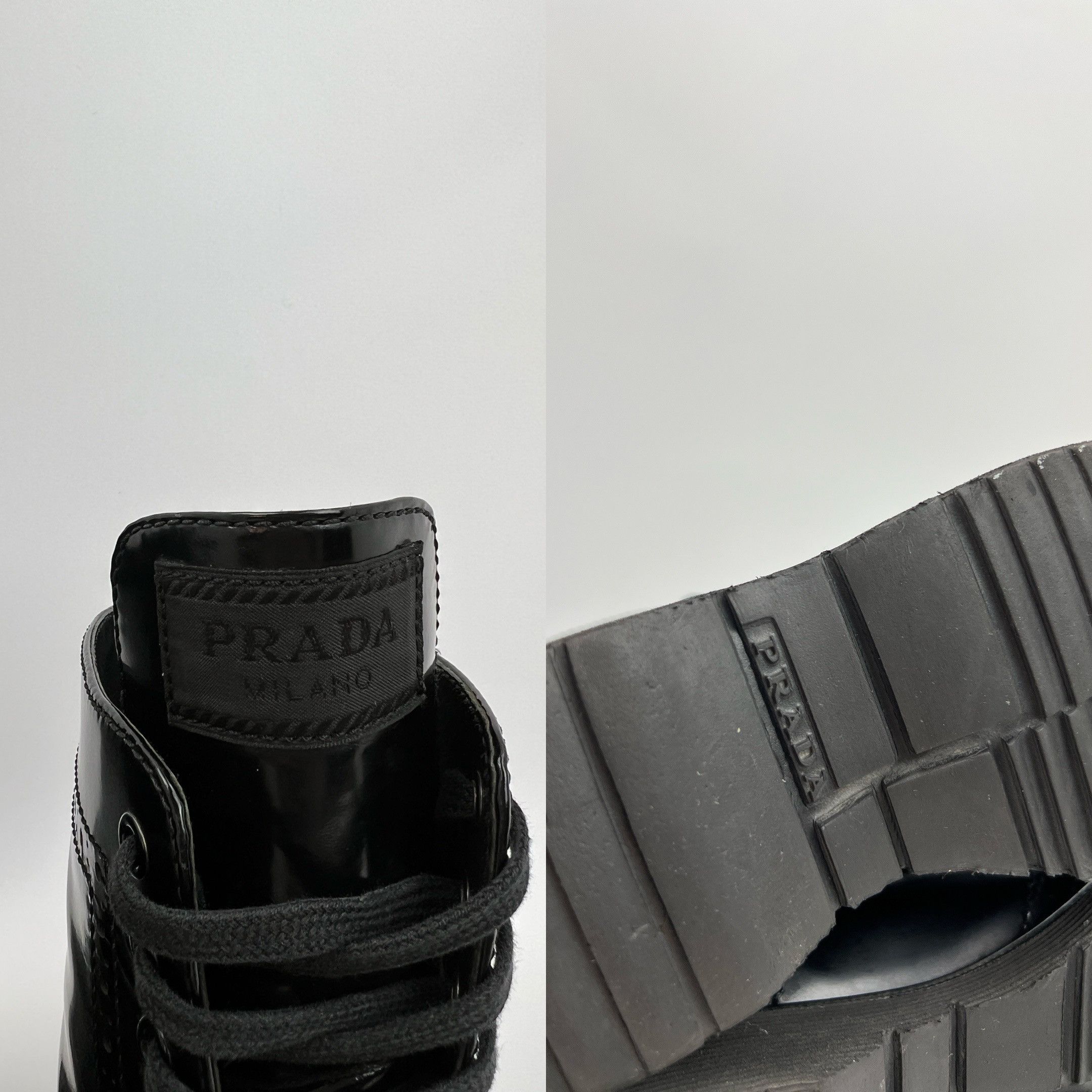 Prada Vintage Prada Combat Style Boots Black Patent Leather Size US 7.5 / IT 37.5 - 12 Thumbnail