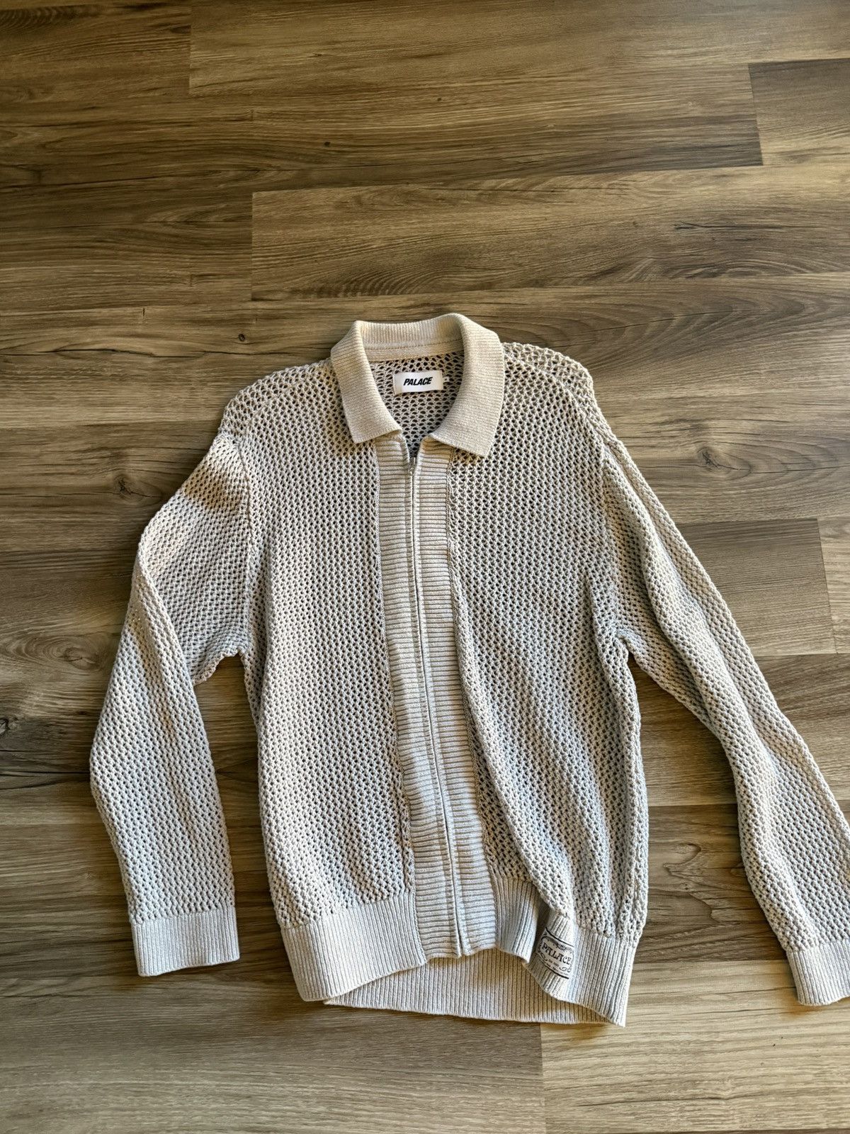 Palace Palace Rib Knit Lace Zip Up Polo Gray size Medium Size US M / EU 48-50 / 2 - 1 Thumbnail