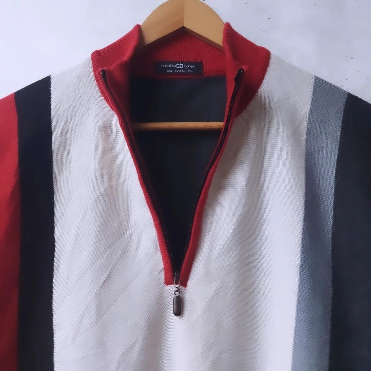 Designer × Vintage Vtg Arnaldo Bassini Half Zip Knitwear Size US L / EU 52-54 / 3 - 5 Thumbnail