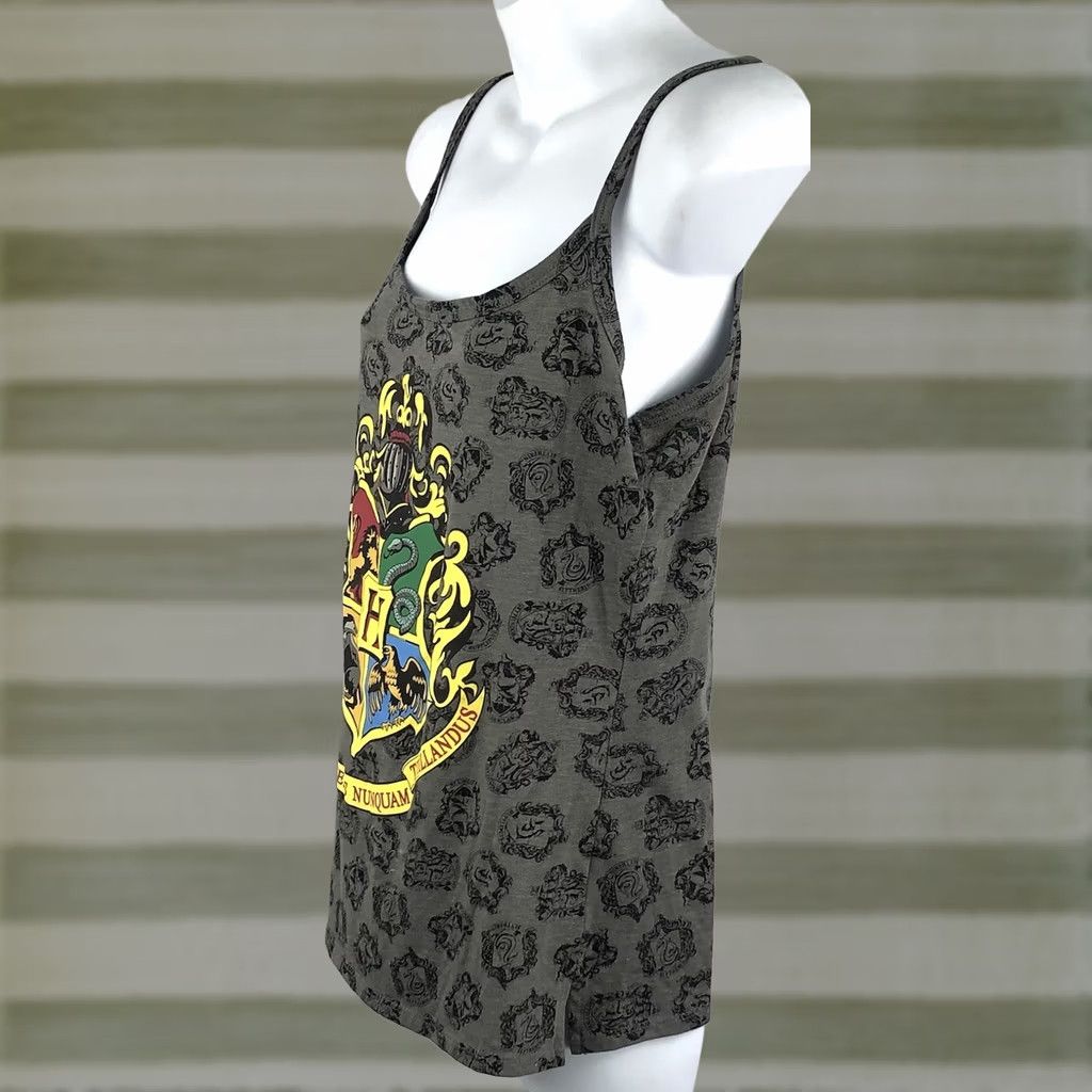 Vintage Harry Potter Sleeveless Tank Top L Gray Logo Chest Slits Size L / US 10 / IT 46 - 1 Thumbnail