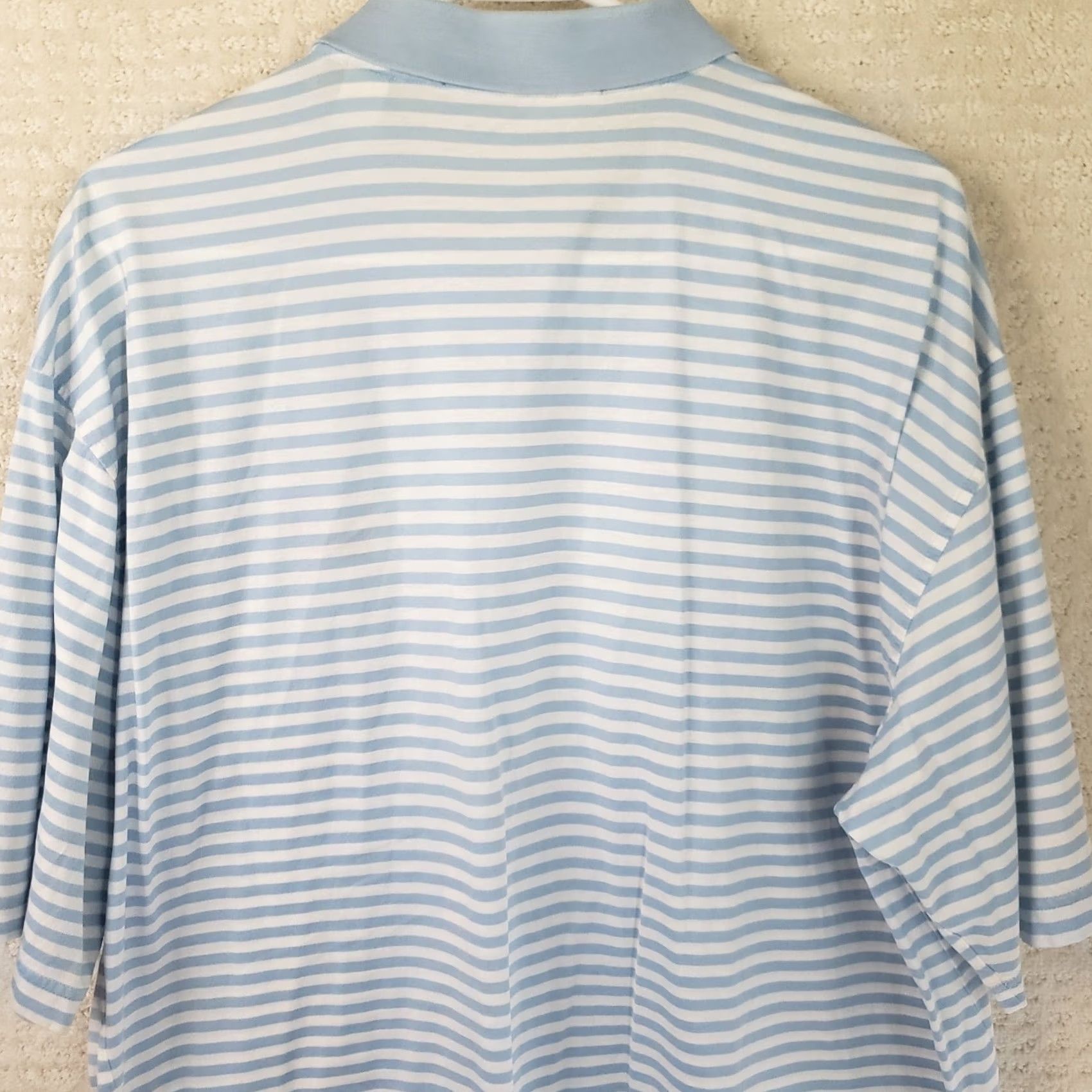 Vintage Fairway & Greene Polo Shirt Blue Striped Short Sleeve Collared Logo Embroidered Flags Chip Golf Shirt Mens L Size US L / EU 52-54 / 3 - 7 Thumbnail