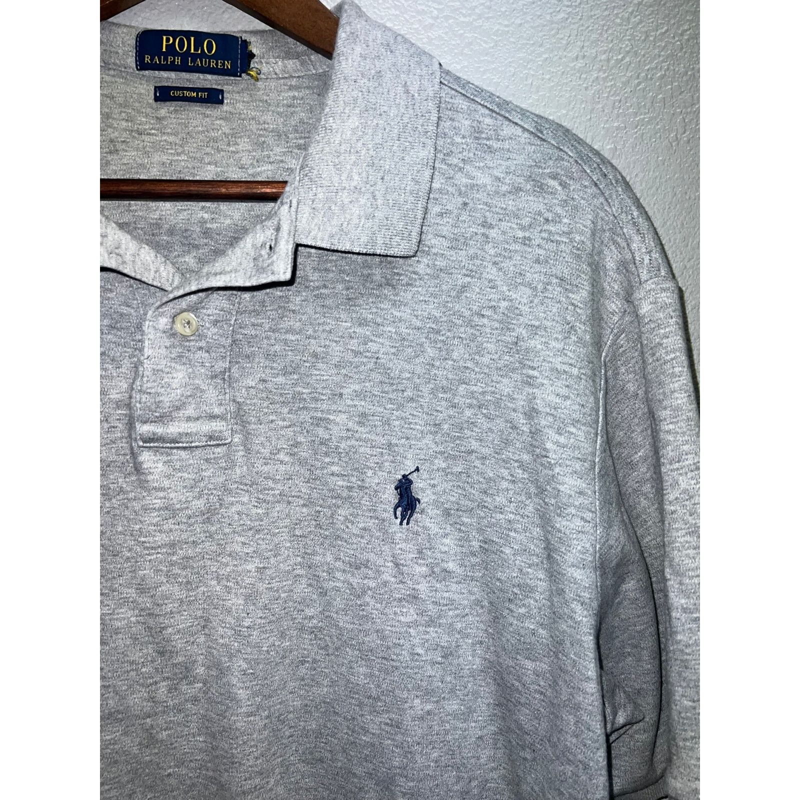 Vintage Polo Ralph Lauren Gray Polo Shirt Small Pony PRL Mens Large Size US L / EU 52-54 / 3 - 3 Thumbnail