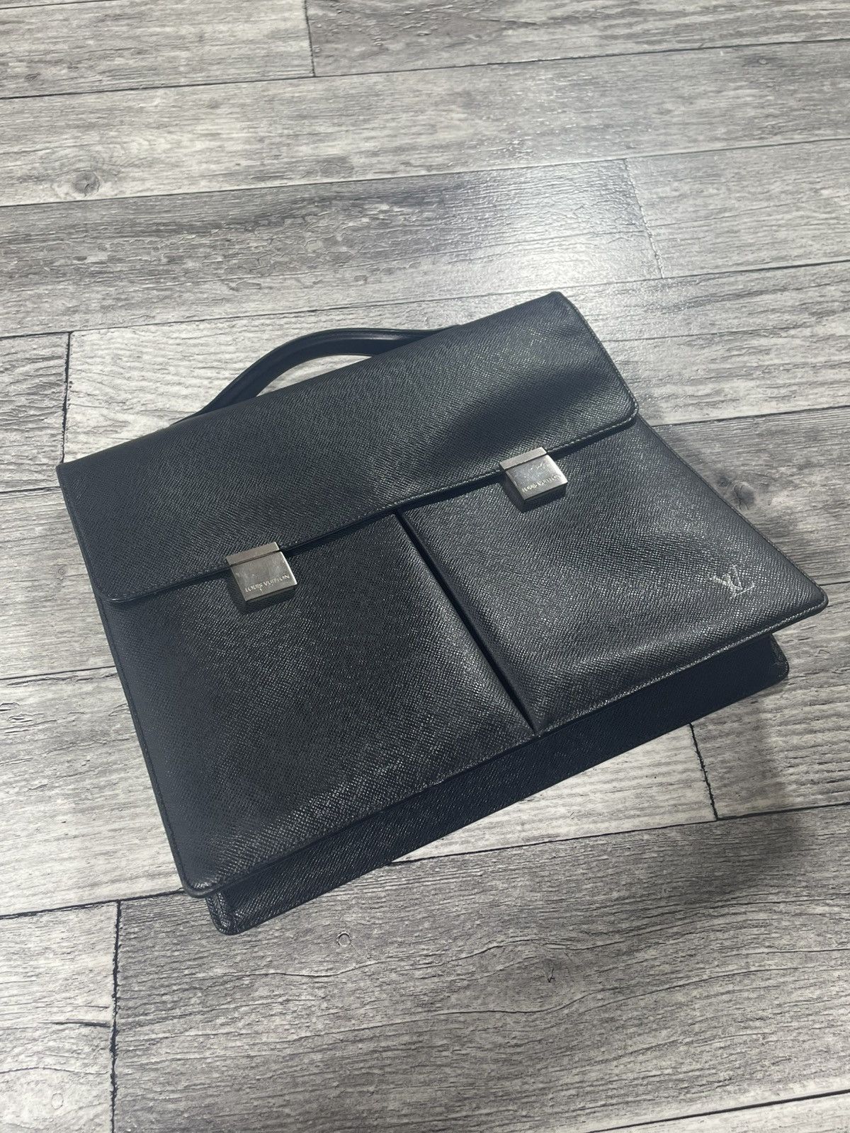 Louis Vuitton Vintage Louis Vuitton LV Black Taiga Leather Tobar Briefcase Size ONE SIZE - 1 Thumbnail