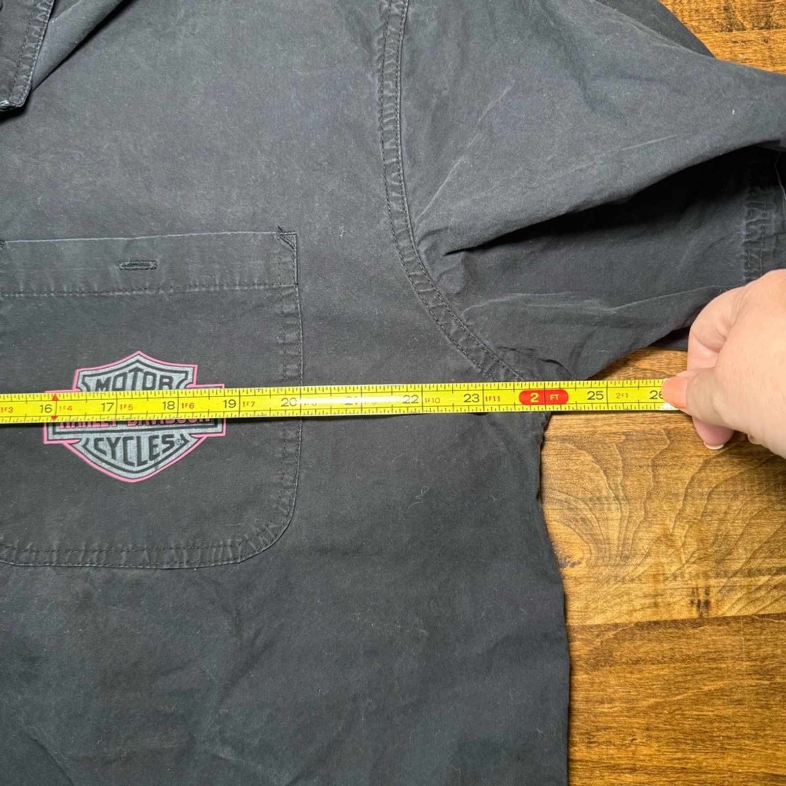 Harley Davidson Vintage Harley-Davidson Button Down Shirt Black Pink Logo Size US L / EU 52-54 / 3 - 4 Thumbnail