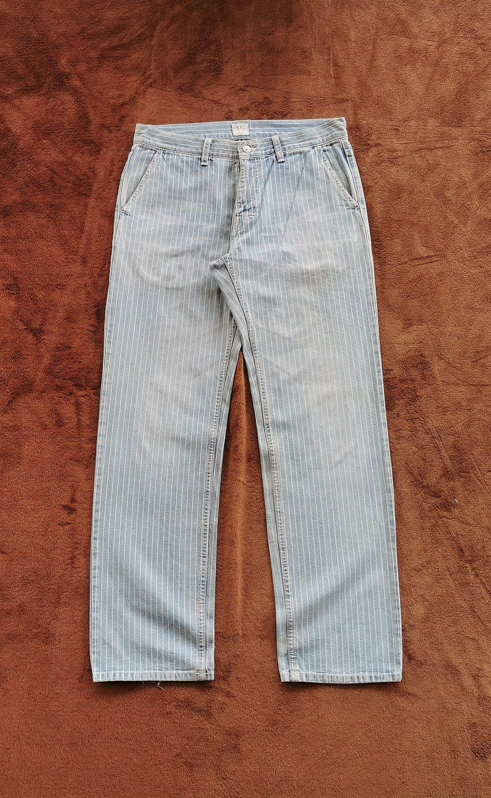 Kapital Dept Japan Pinstripe Wash Blue Denim Jeans Size US 32 / EU 48 - 2 Thumbnail