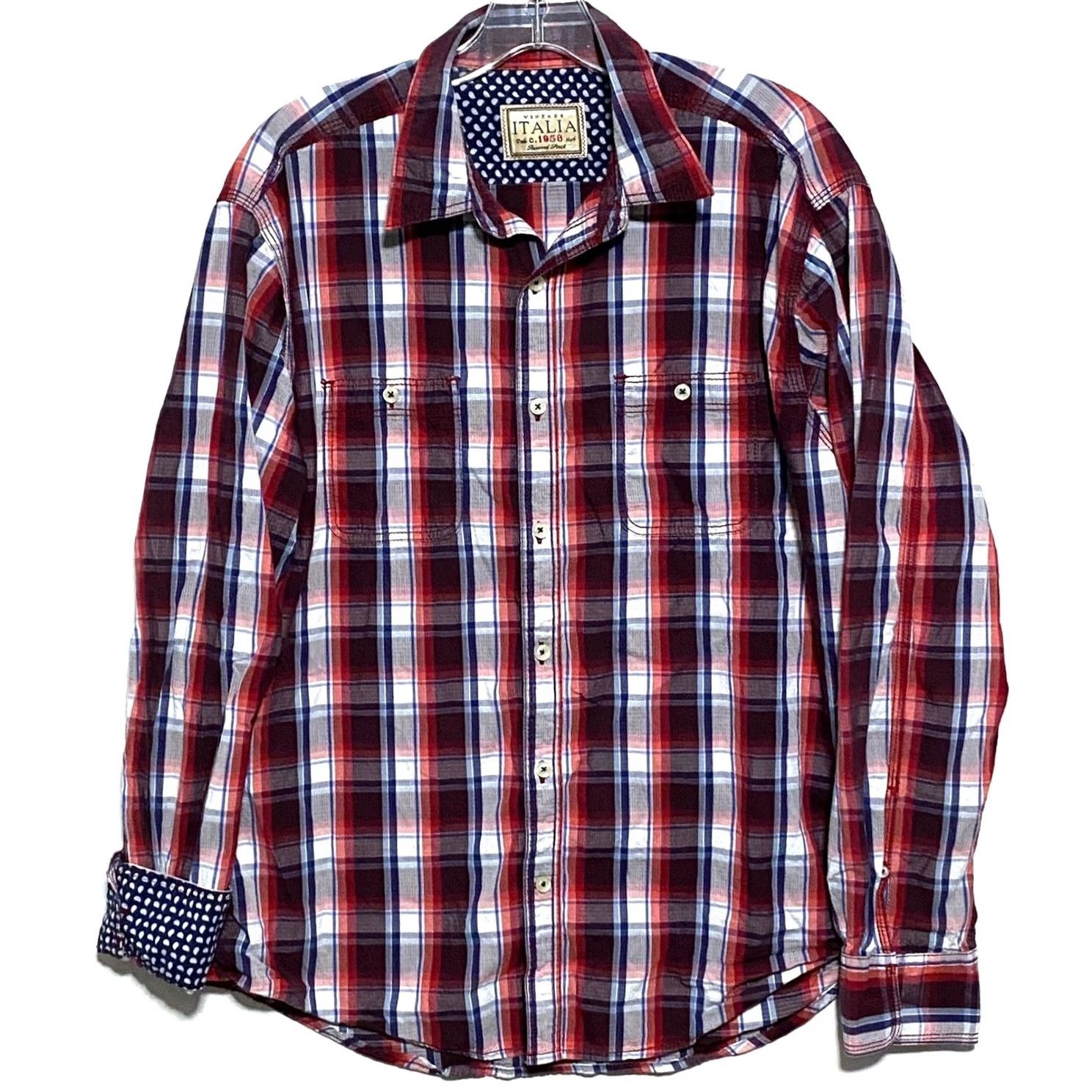 Vintage VINTAGE Italia Plaid Button Shirt Men L Preppy Maximalist Work Shirt Size US L / EU 52-54 / 3 - 2 Thumbnail