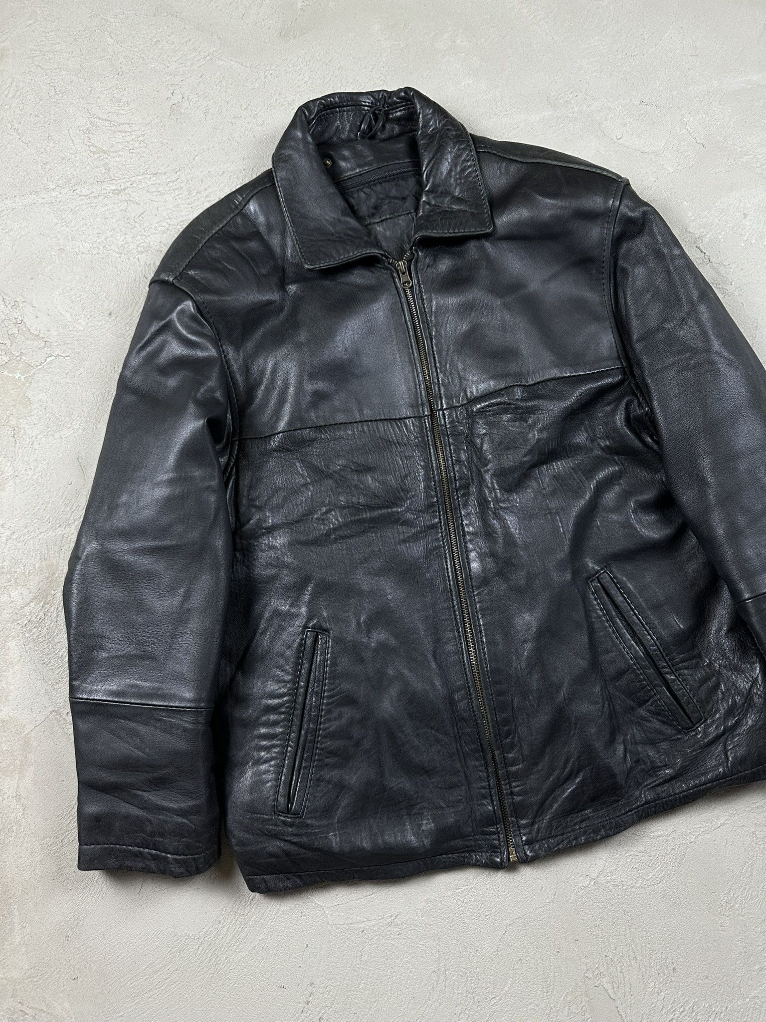 Genuine Leather Vintage Genuine Leather Boxy Bomber Jacket Size US M / EU 48-50 / 2 - 2 Thumbnail