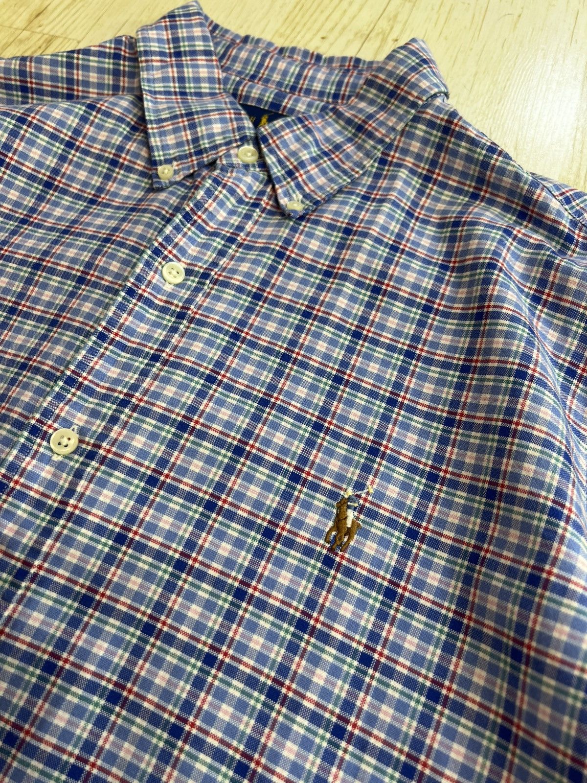 Ralph Lauren Ralph Lauren Classic Fit Plaid Shirt Blue Red Check Cotton Size US XL / EU 56 / 4 - 1 Thumbnail