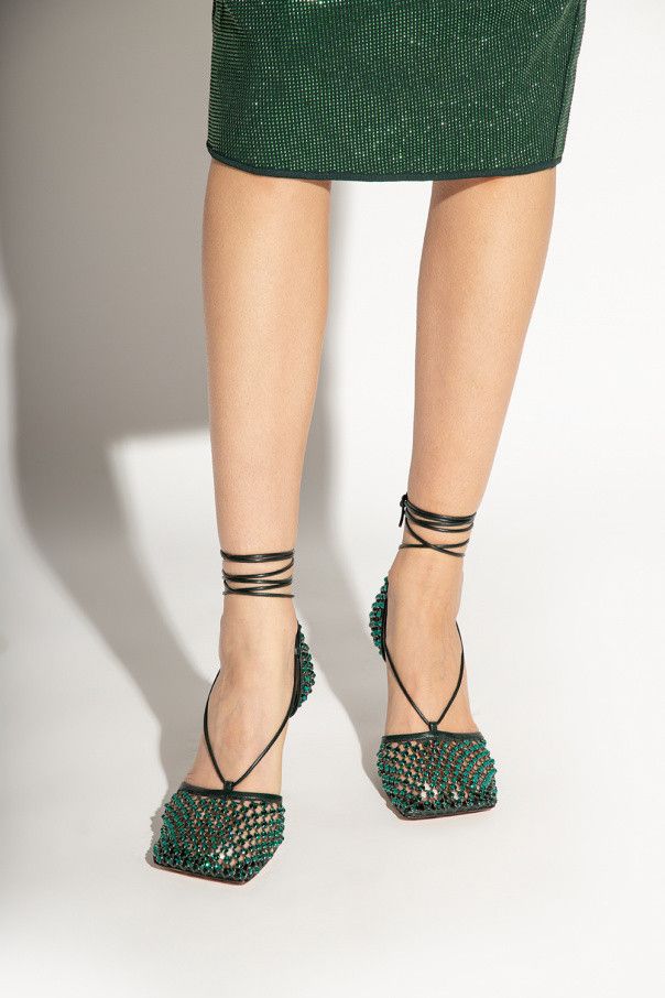Bottega Veneta o1n1vont0924 Stretch Sandal Fabric Leather in Inkwell Size US 7 / IT 37 - 2 Thumbnail