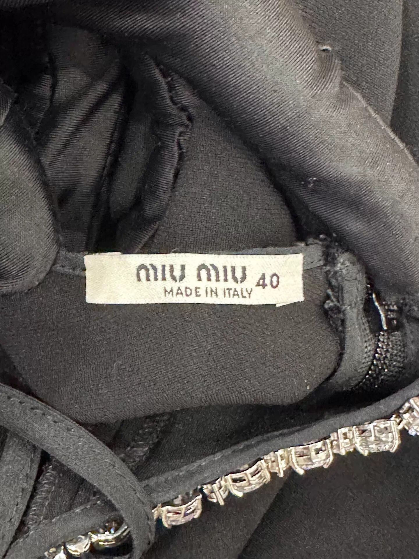 Miu Miu MIU MIU Gatsby Back Cross Crystal Black Dress 40 New Size S / US 4 / IT 40 - 5 Thumbnail