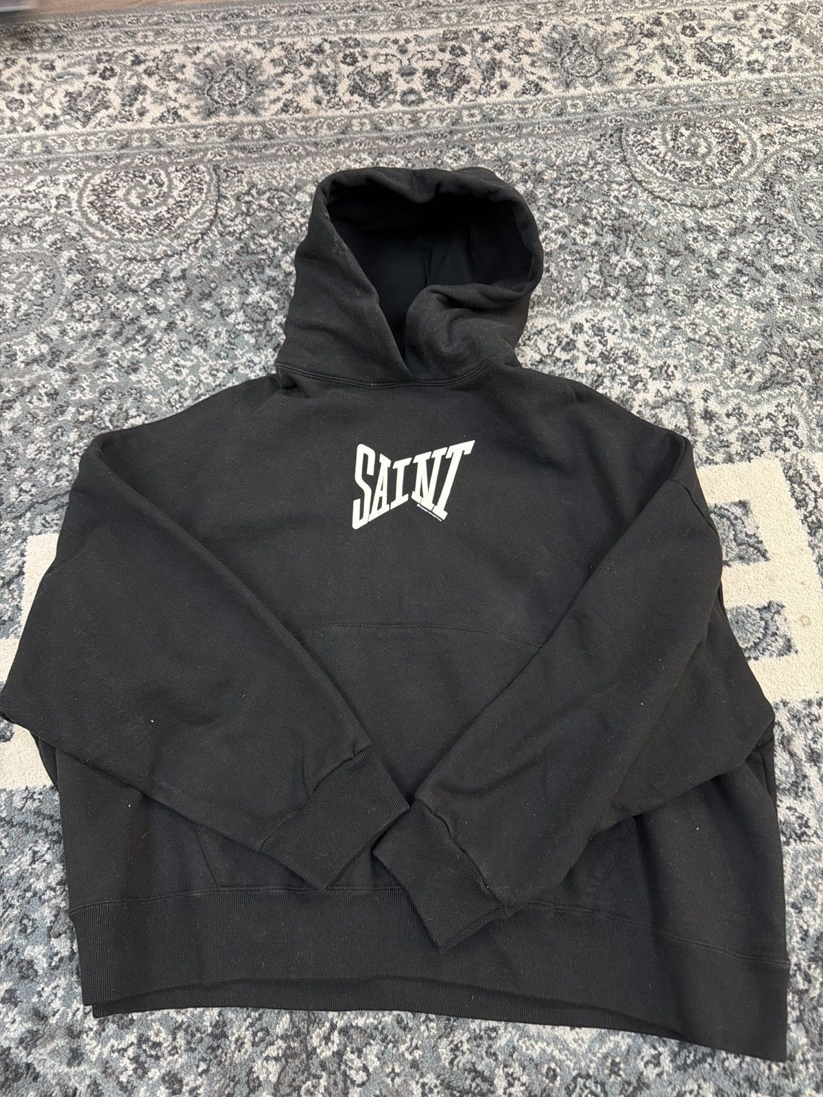 Saint Michael Saint Michael ribbon hooded sweatshirt black white Size US M / EU 48-50 / 2 - 1 Thumbnail
