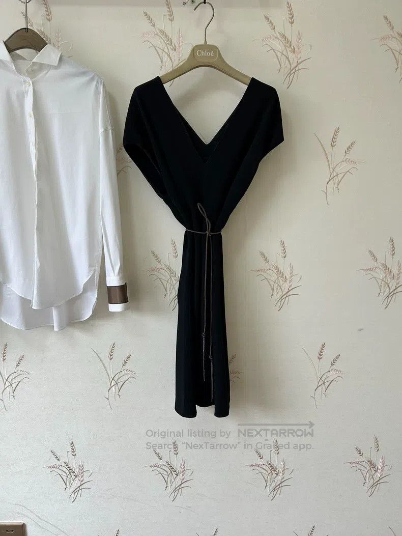 The Row The Row Black V-neck dress Size S / US 4 / IT 40 - 1 Thumbnail