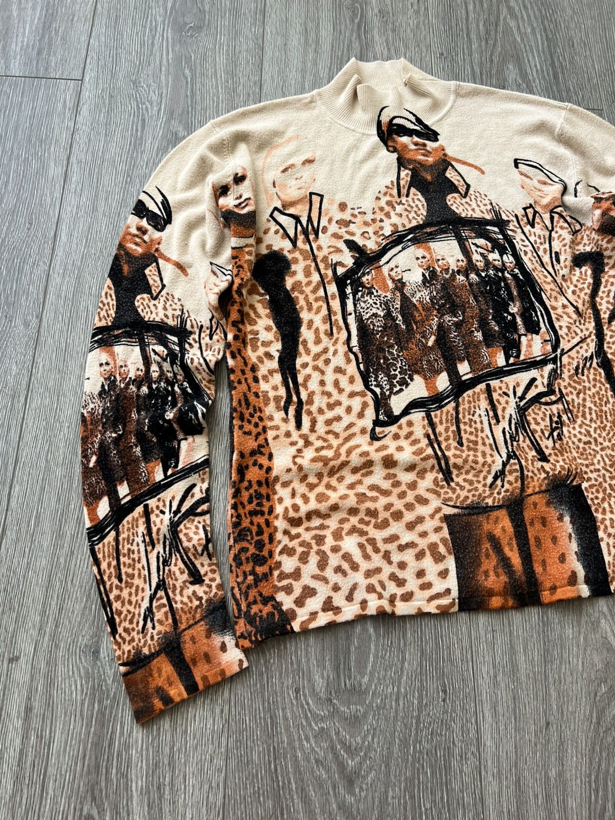 Japanese Brand Vintage XFN Leopard Graphic Print Knit Jumper JPG Style Size L / US 10 / IT 46 - 2 Thumbnail