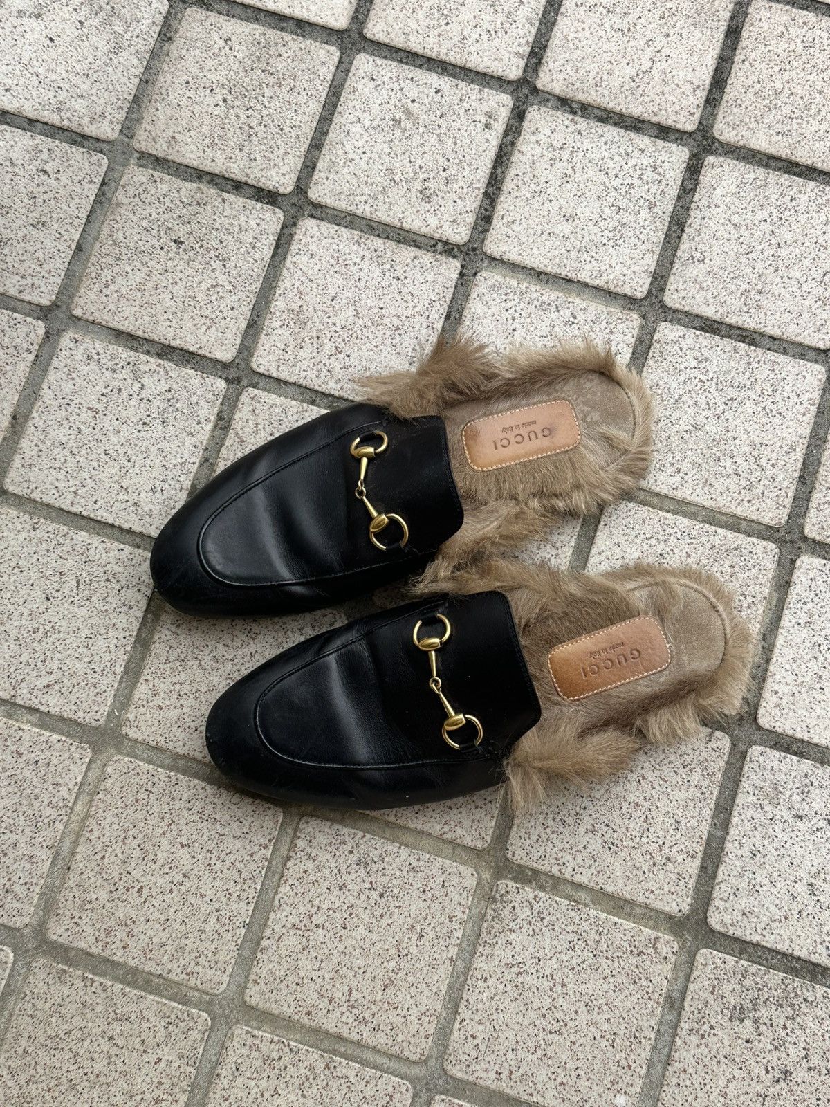 Gucci Gucci Horse Bit Fur Leather Mules Size US 6.5 / IT 36.5 - 1 Thumbnail