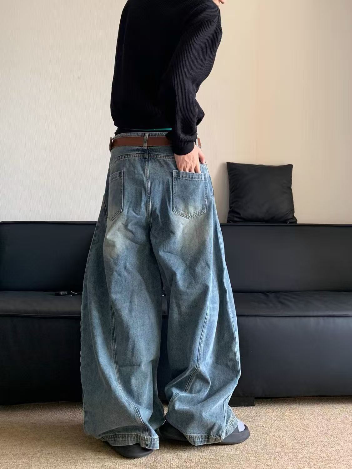 Japanese Brand × Jean American Street Washed Vintage Straight Scimitar Jeans Size US 32 / EU 48 - 4 Thumbnail