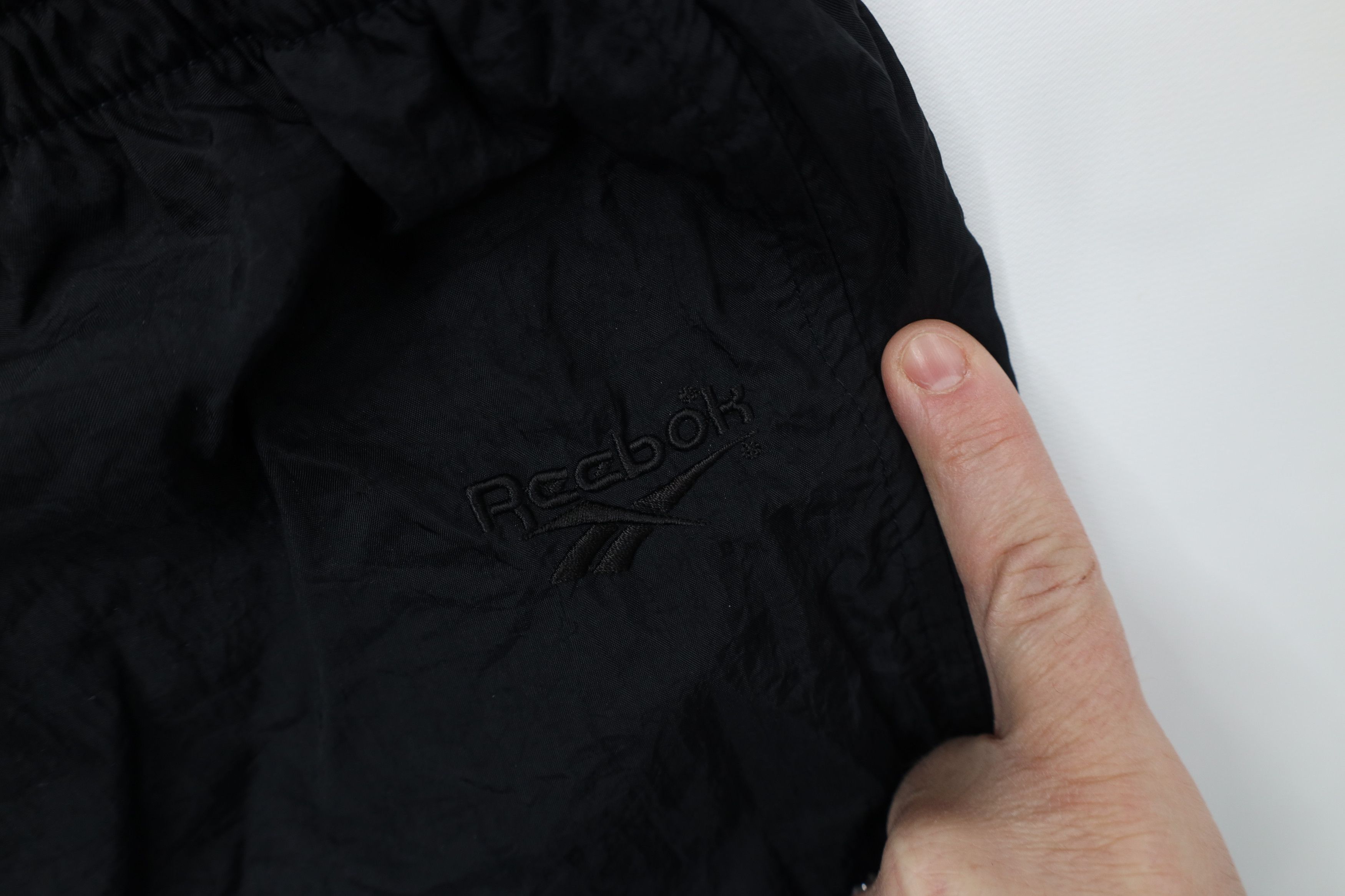 Reebok Vintage 90s Reebok Windbreaker Joggers Pants Black Nylon Size US 36 / EU 52 - 6 Thumbnail
