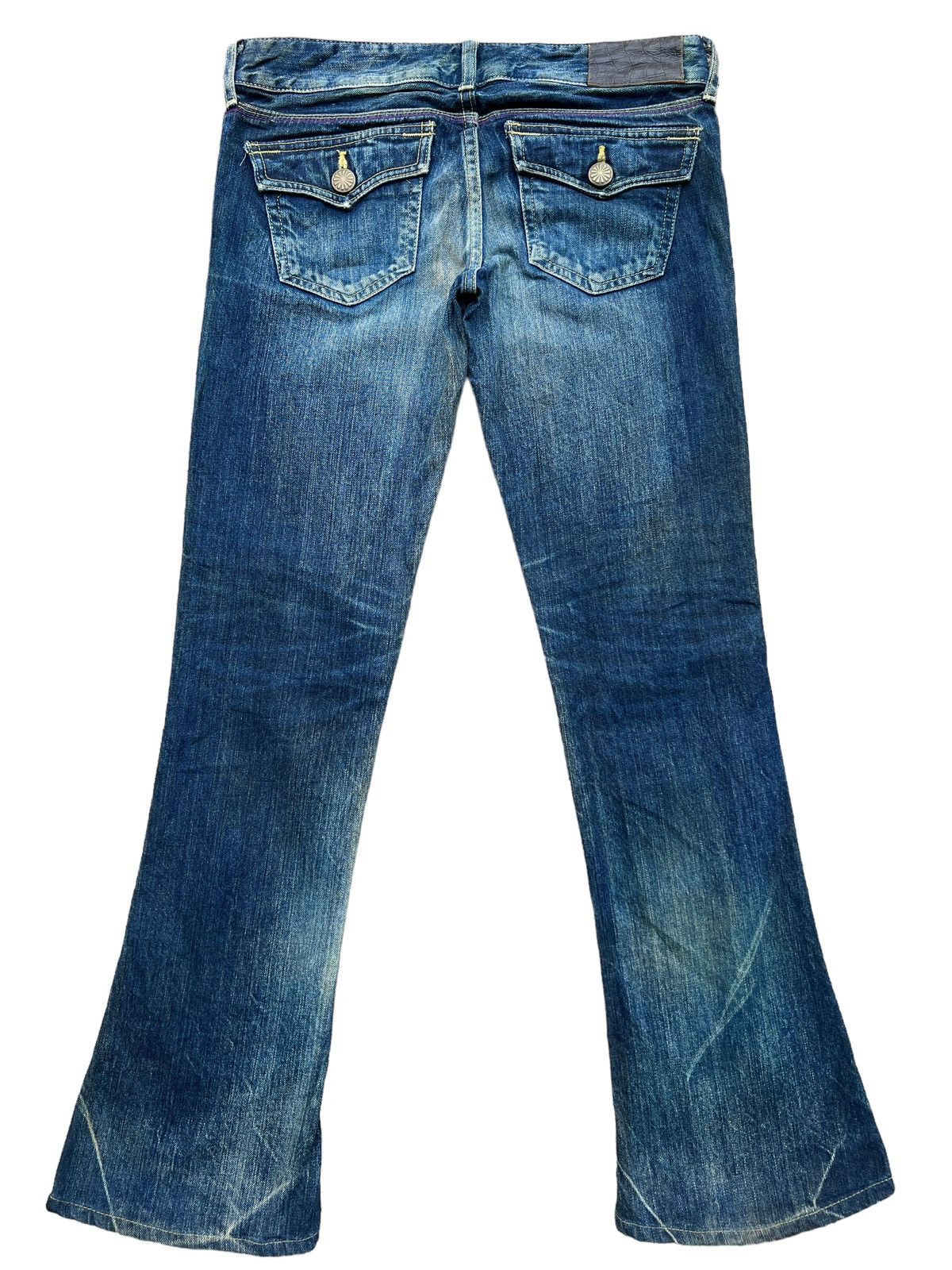 Japanese Brand Flare Sly Japanese Distressed Low Rise Denim Jeans 31x30 Size 31" - 3 Thumbnail