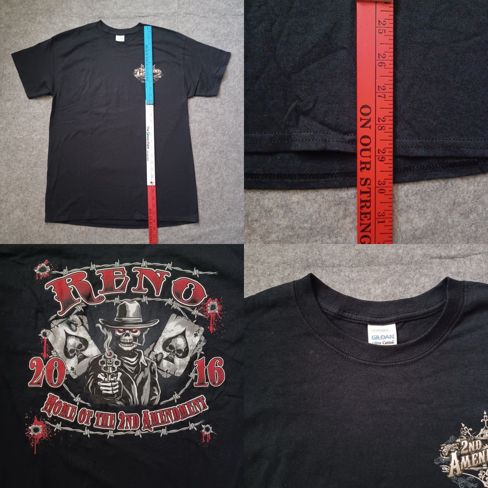 Gildan Second Amendment Mens Shirt Black Large Graphic Right To Bear Arms Reno 2016 Logo Military Patriotic Shirts Men L Black Size US L / EU 52-54 / 3 - 8 Thumbnail