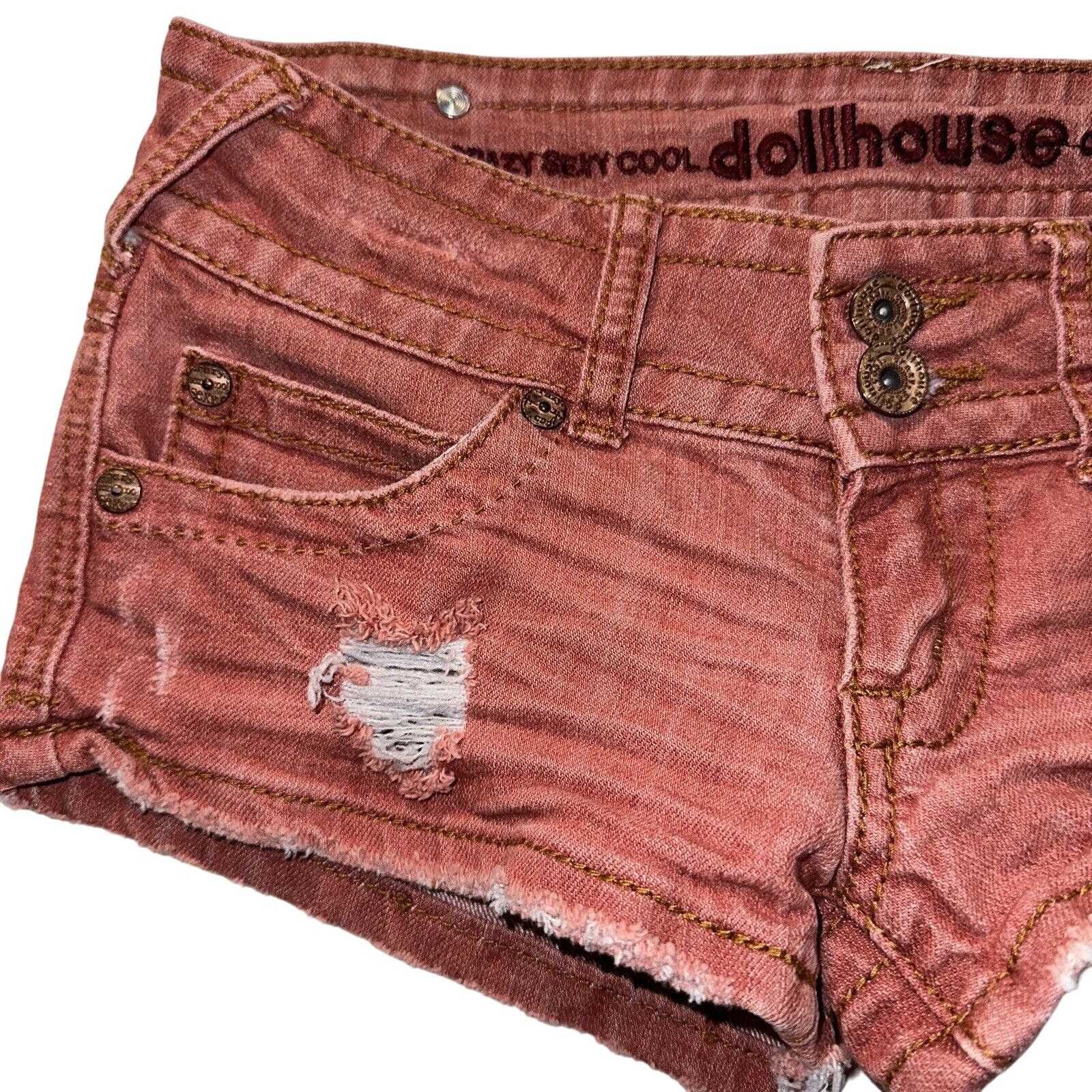 King Baby Studio Dollhouse Denim Shorts Red Distressed Size 1 Zip Fly 5pocket Size 25" / US 0 / IT 36 - 5 Thumbnail