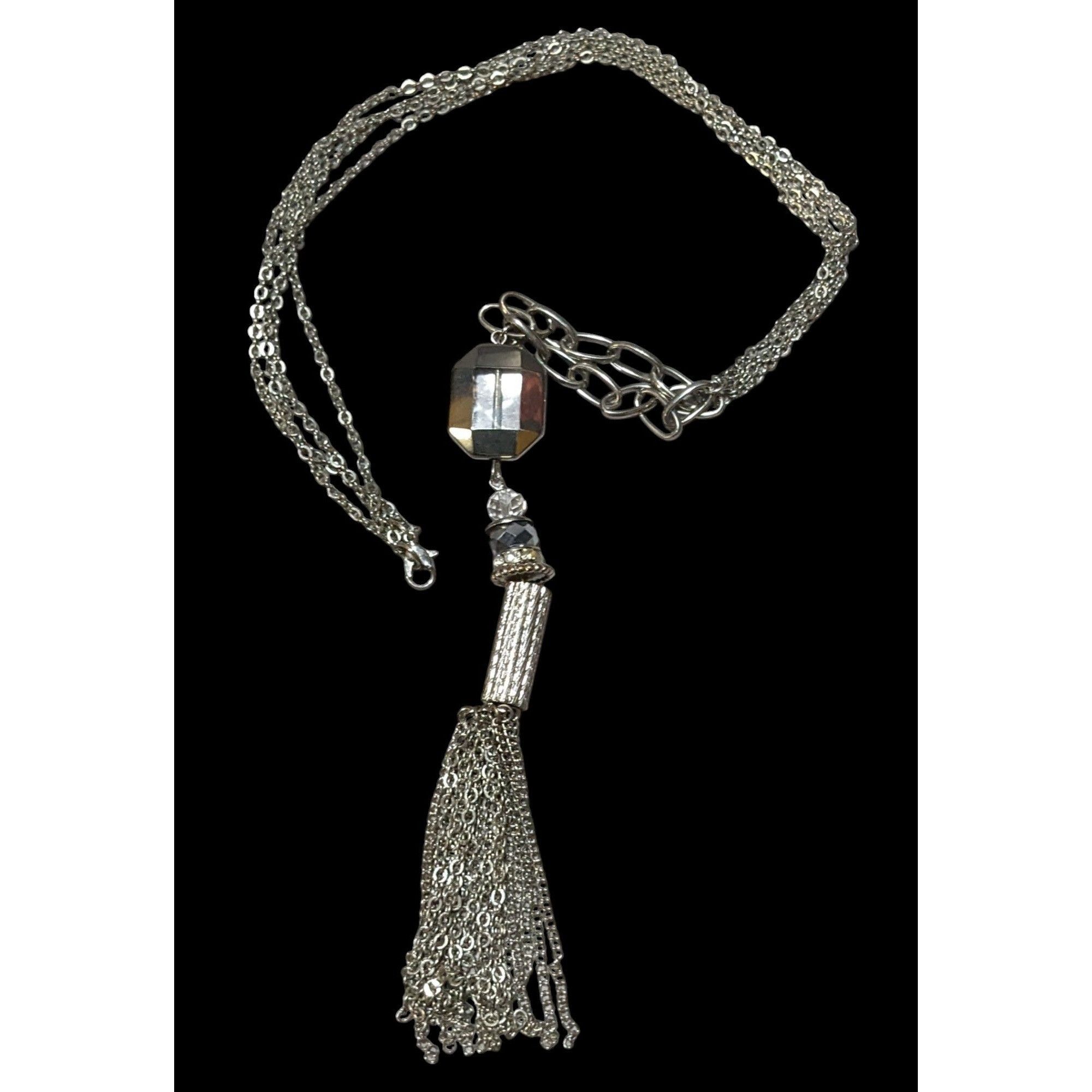 Other Y2K Glam Silver Abstract Tassel Necklace Size ONE SIZE - 1 Thumbnail
