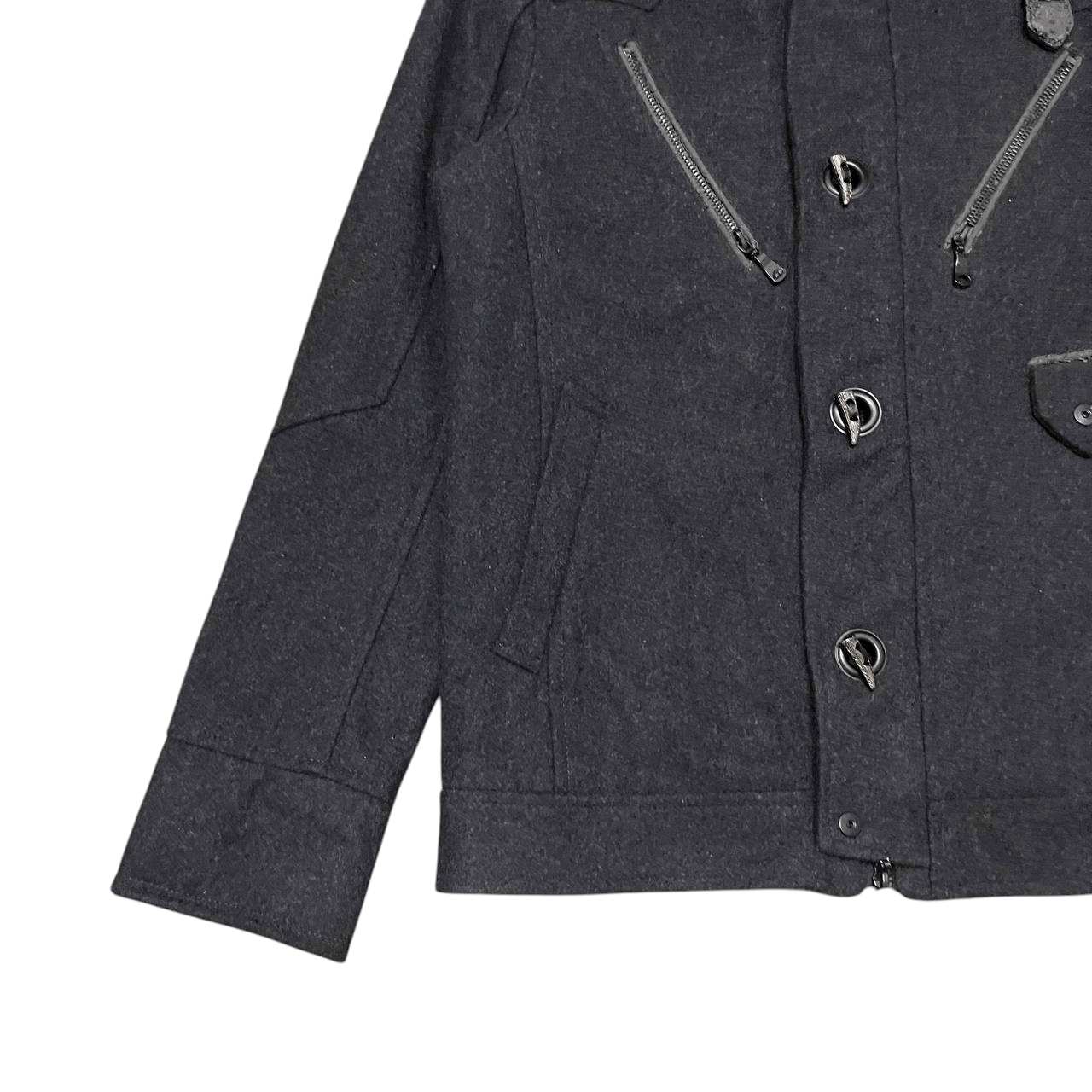 semanticdesign Semantic Design Wool Fur Hooded Jacket Size US M / EU 48-50 / 2 - 3 Thumbnail
