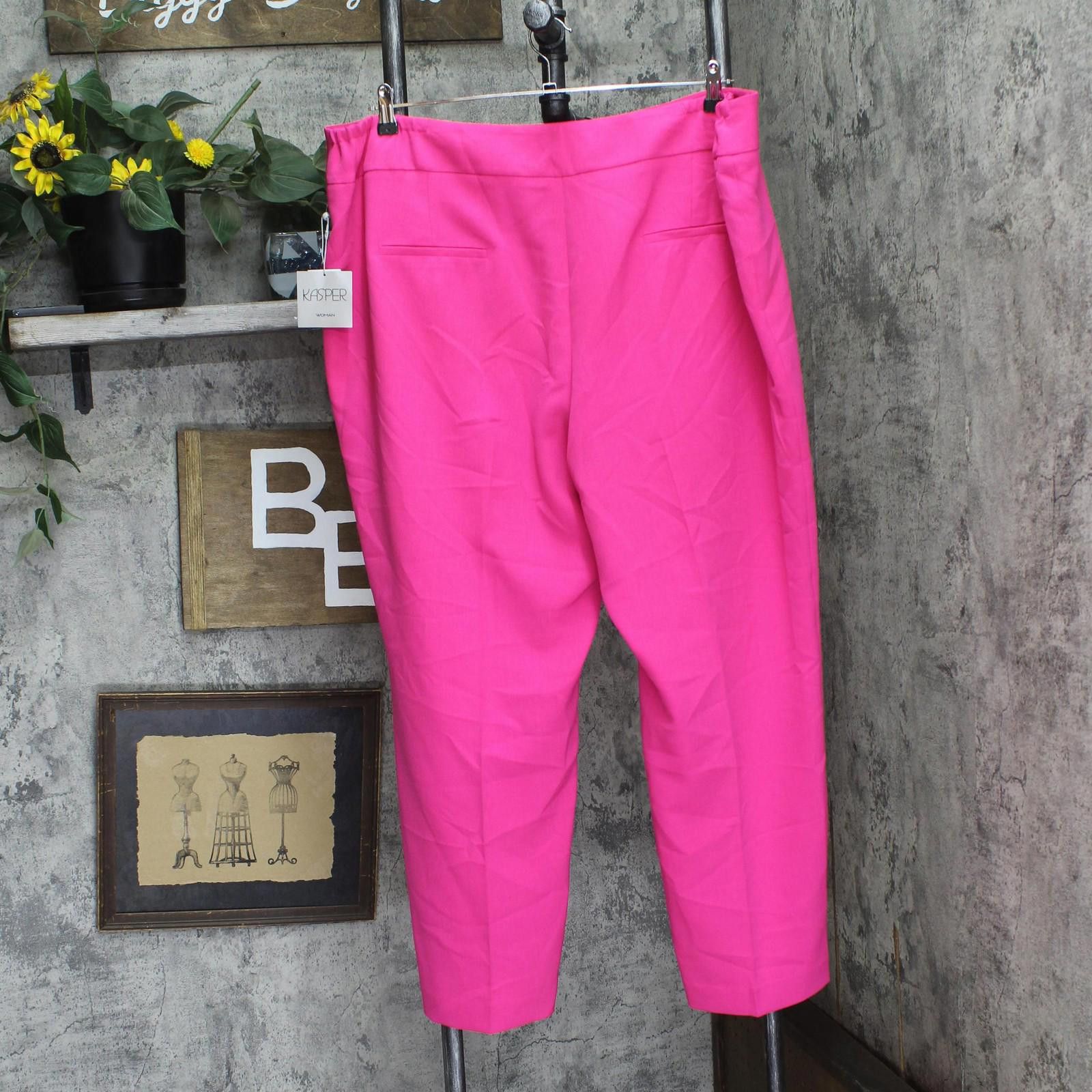 Other Nwt Kasper Straight-leg Pants 10891915 Pink Perfection 20w Size 42" / US 20 - 2 Thumbnail