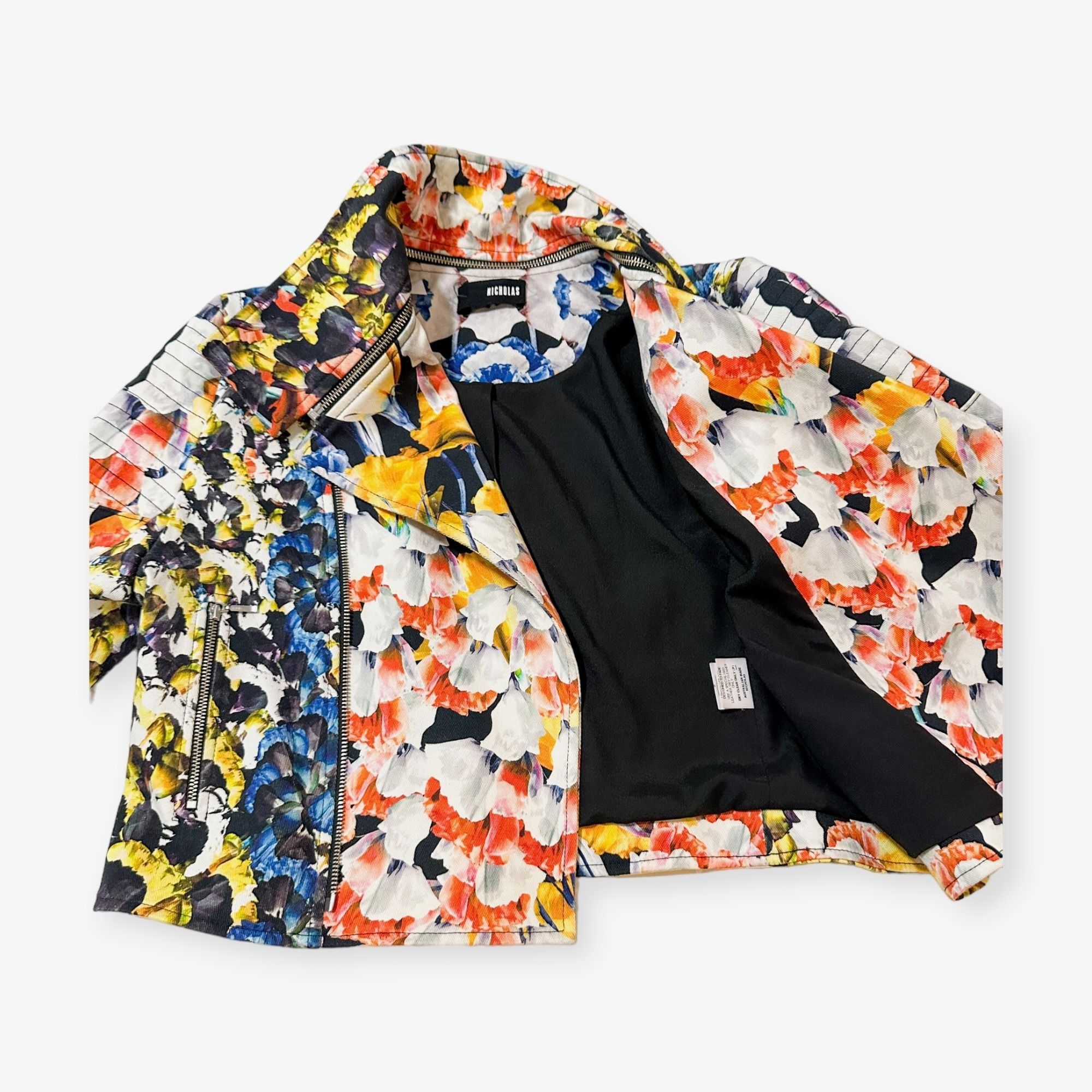 NICHOLAS Nicholas Digi Floral Cotton-Blend Moto Jacket, Size 8 Size M / US 6-8 / IT 42-44 - 6 Thumbnail