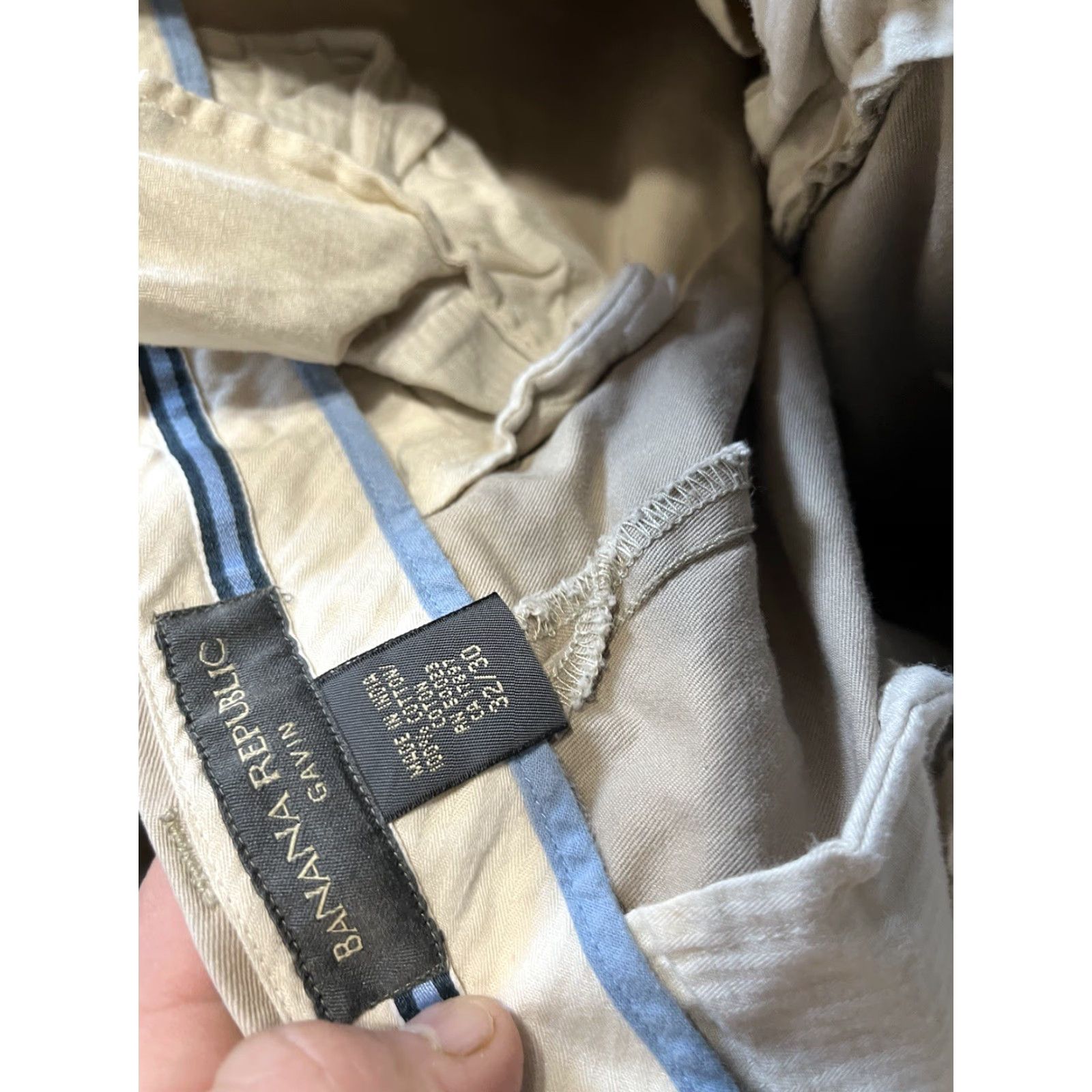 Banana Republic VINTAGE Banana Republic Mens Gavin Chino Pants 32x30 Beige Distressed Size US 32 / EU 48 - 5 Thumbnail