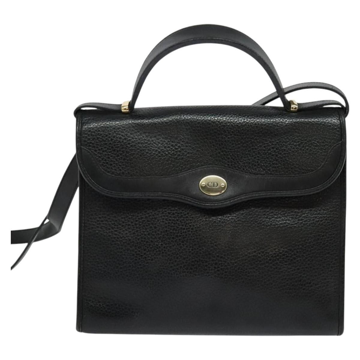 Dior DIOR Hand Bag Leather Black Gold Size ONE SIZE - 2 Thumbnail