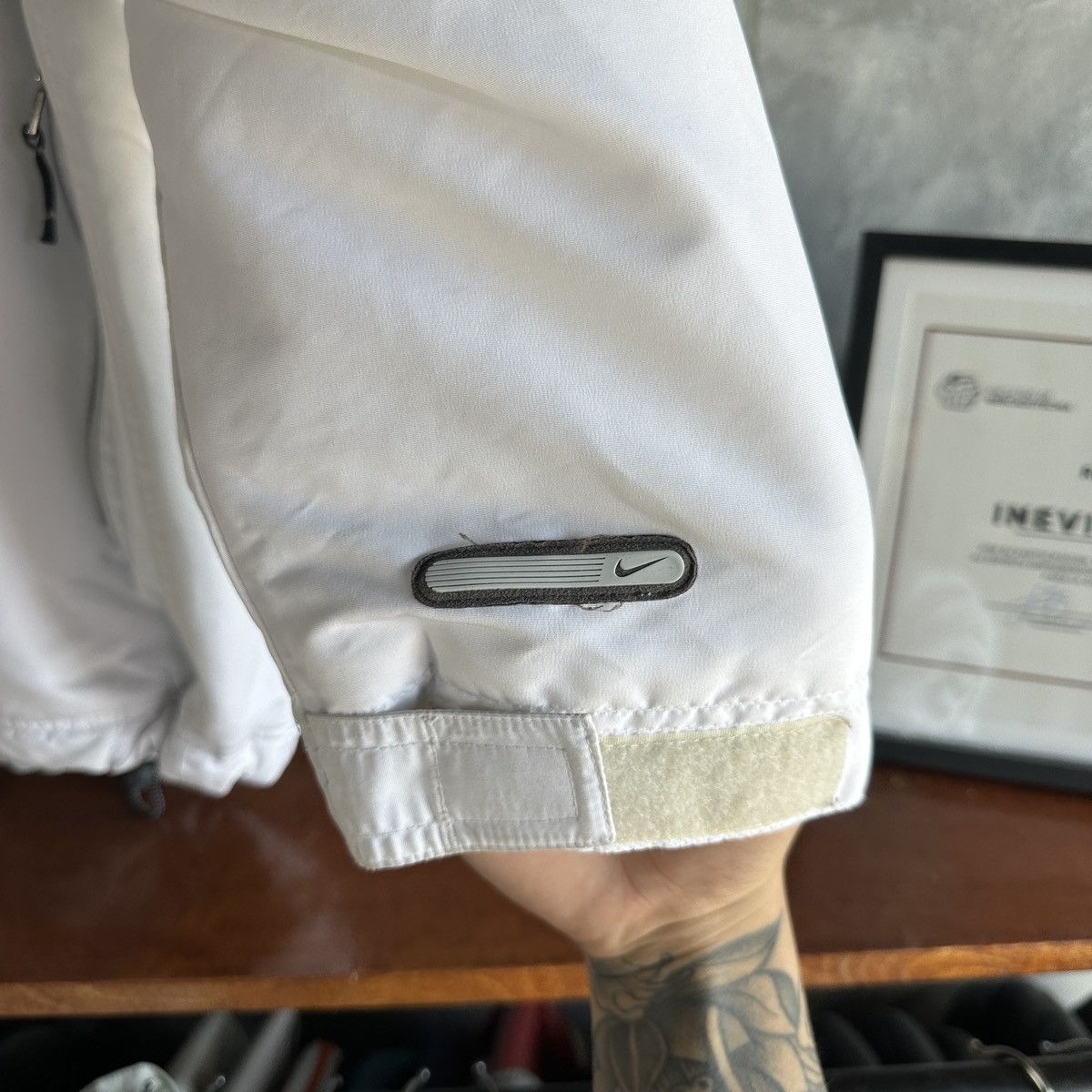 Nike × Vintage VTG Y2K Nike White Full Zip Jacket Fleece Lined Coat Swoosh Size US XXL / EU 58 / 5 - 5 Thumbnail