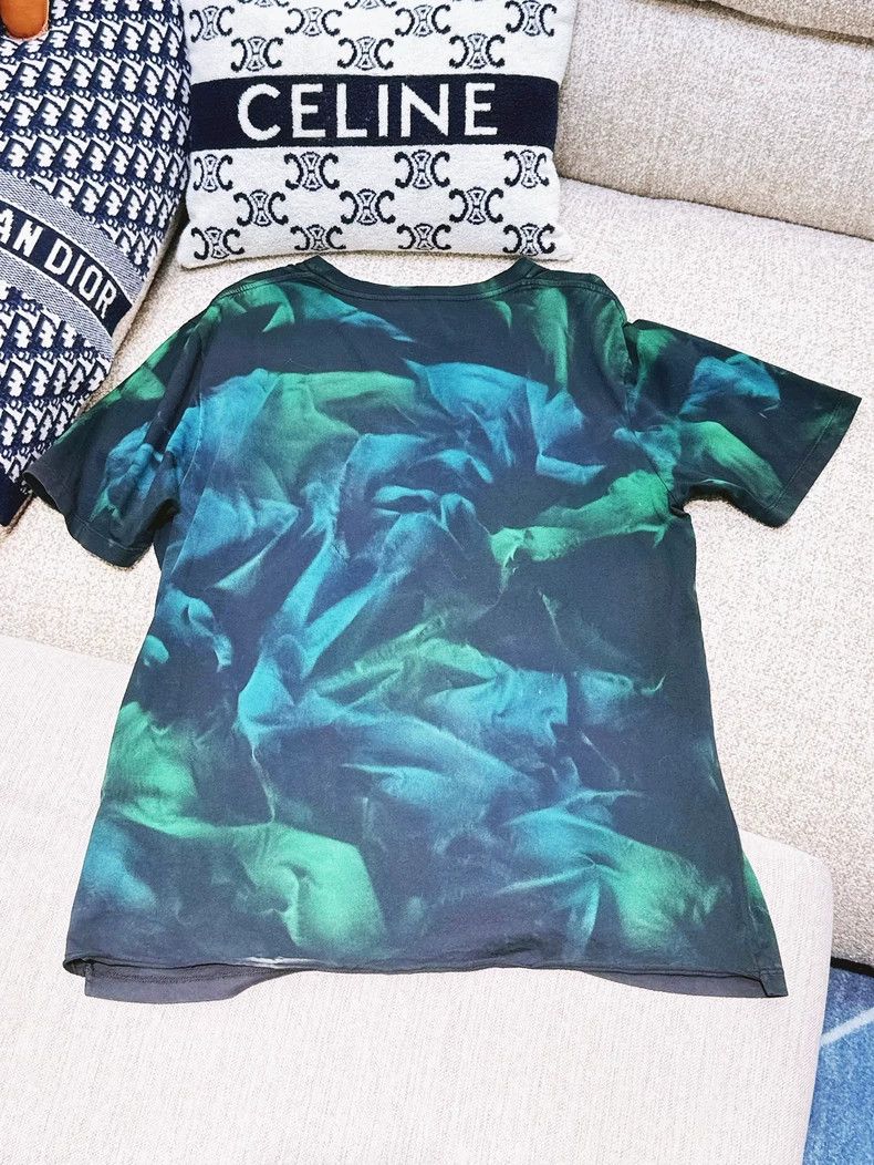 Saint Laurent Paris Saint Laurent Paris Green smudged T-shirt with round neck a Size US S / EU 44-46 / 1 - 2 Thumbnail