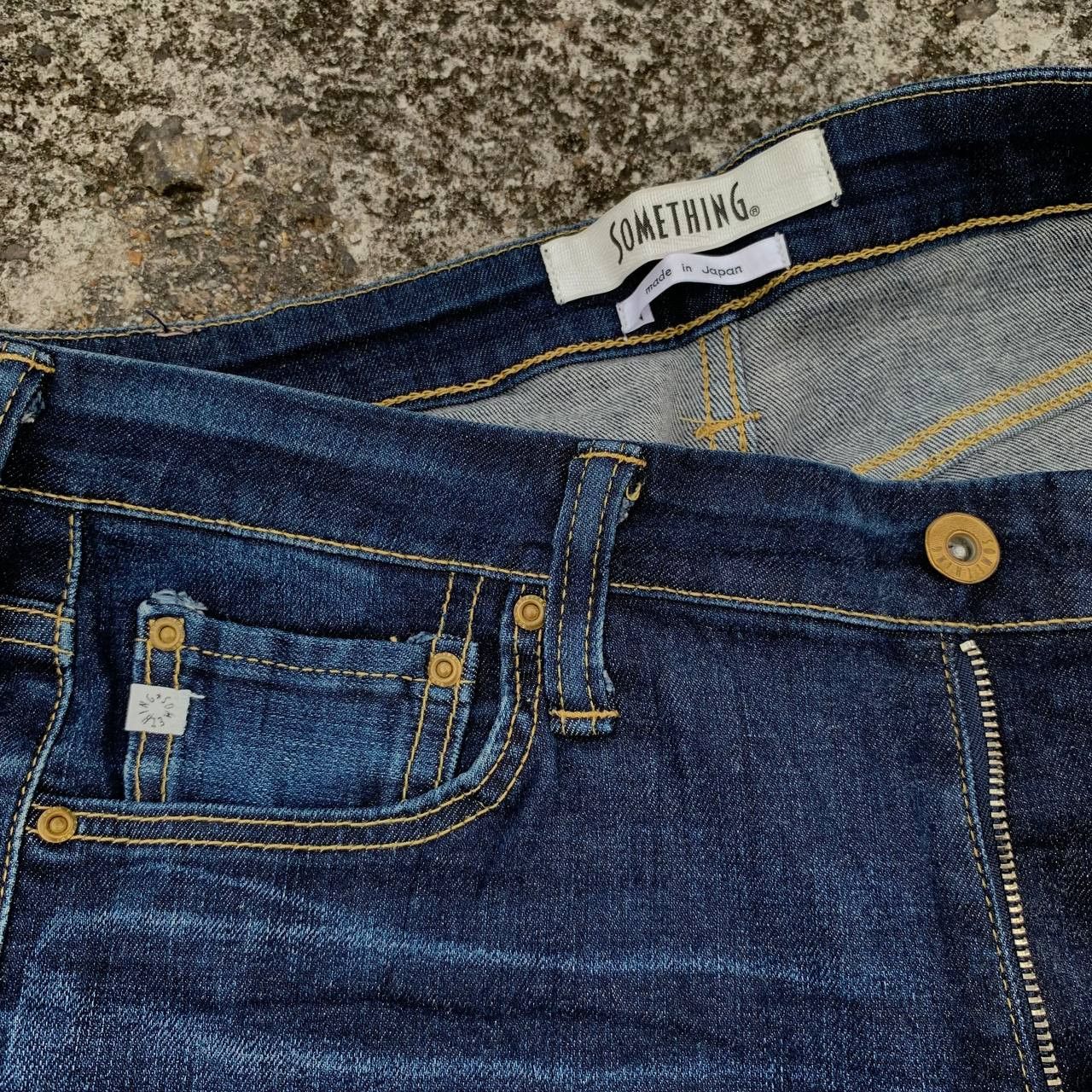 Japanese Brand Women Something Skinny Tapered Jeans Blue Wash Denim Size 34" / US 12 / IT 48 - 10 Thumbnail