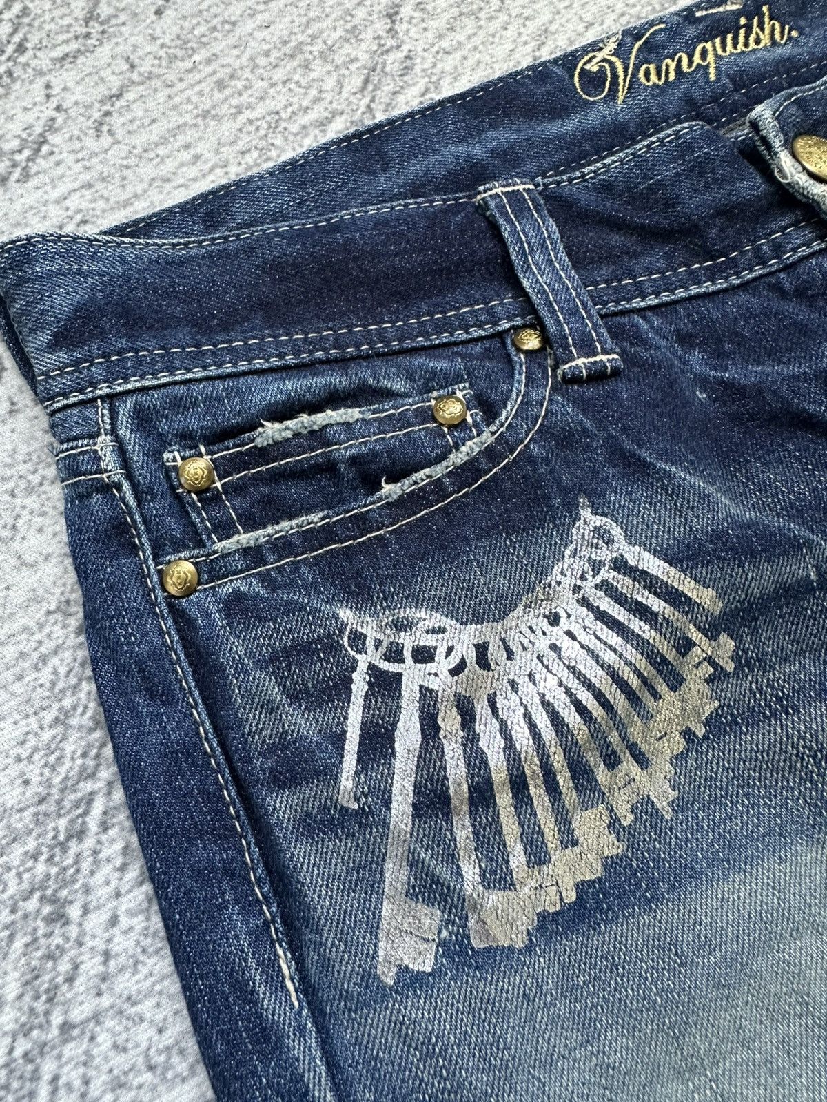 If Six Was Nine × Japanese Brand × Vanquish Vanquish Punk Inspired Flare Jeans Size 32" / US 10 / IT 46 - 11 Thumbnail