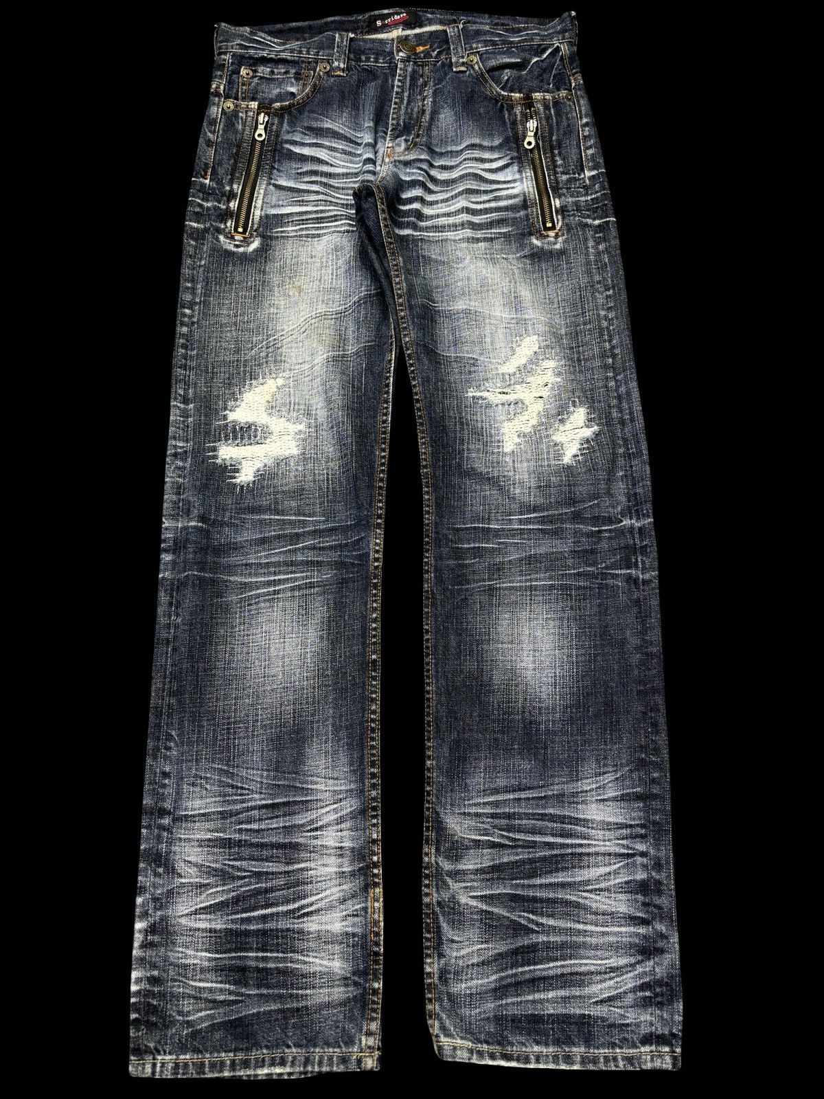 Japanese Brand 💥Insane Artisanal Sorridere Distressed Denim F782 Size US 33 - 1 Thumbnail