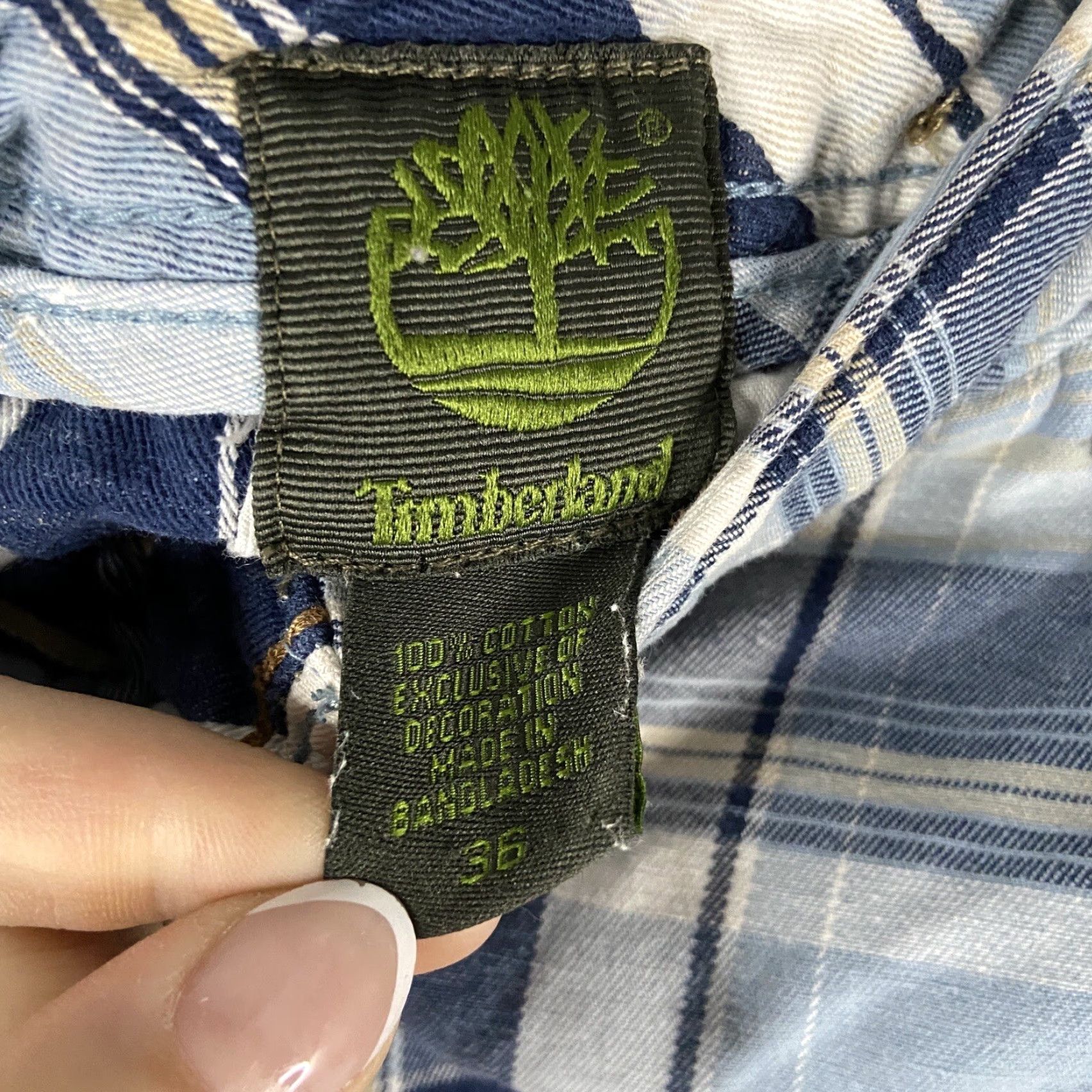 Timberland TIMBERLAND PLAID SHORTS Men 38 Blue White Chino Cotton Regular Season Colorful Size US 38 / EU 54 - 5 Thumbnail