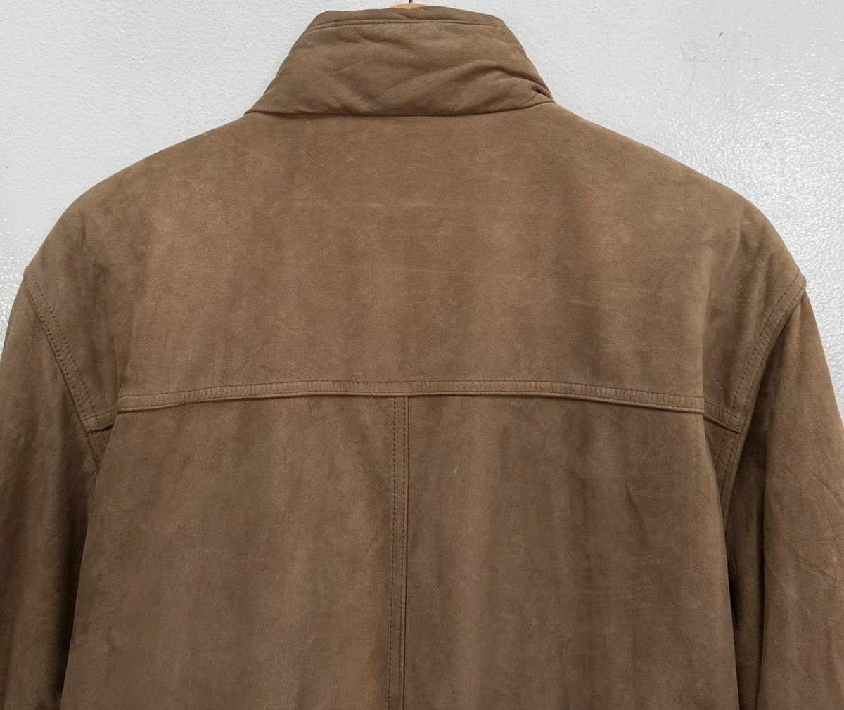 Vintage VTG Brown Leather Jacket Minimal Coat Italian Style Cowhide Size US M / EU 48-50 / 2 - 9 Thumbnail