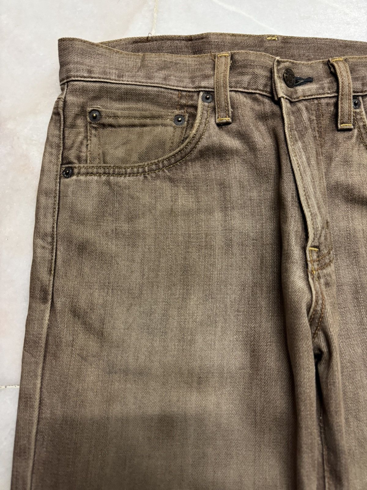 Edwin VINTAGE EDWIN NO.503 MUD WASHED DISTRESSED DENIM 90's STYLE Size US 29 - 4 Thumbnail
