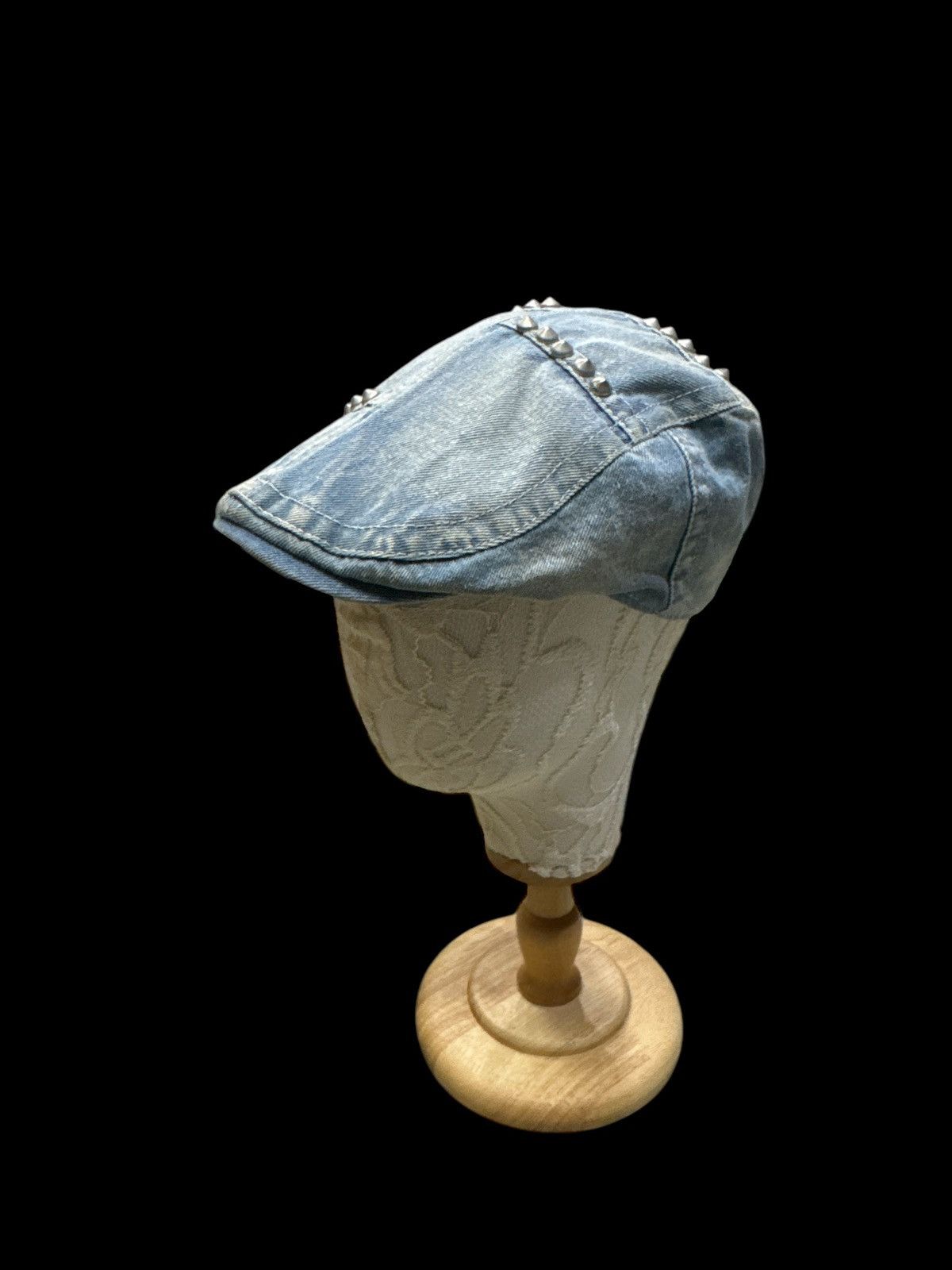 Japanese Brand CAPRICORN DENIM PATCHWORK STUDDED FLAT HAT Size ONE SIZE - 2 Thumbnail