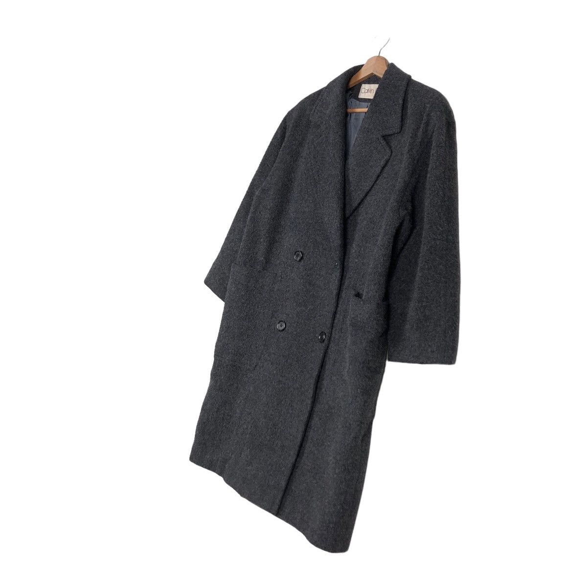 Calvin Klein 🔥Rich Grey Long Jacket Wool Herringbone Calvin Klein Size US M / EU 48-50 / 2 - 2 Thumbnail