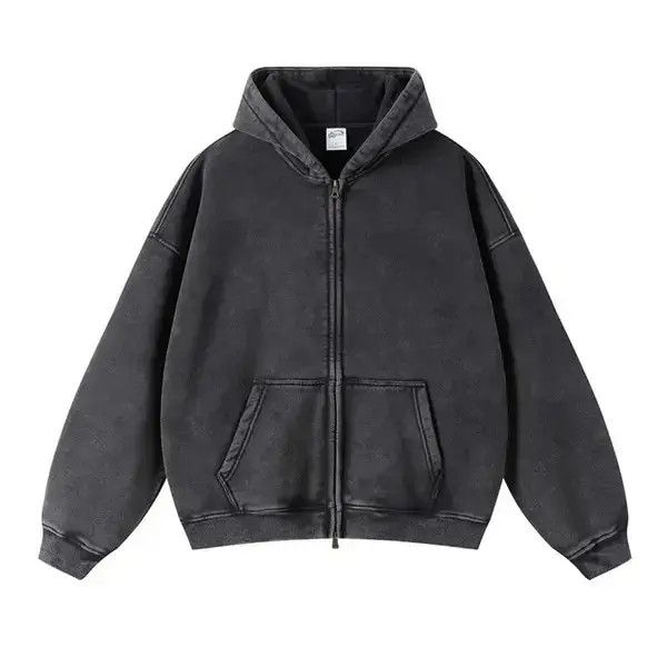 VIBE Streetwear Loose Washed Zipper Hoodie Sweater Size US M / EU 48-50 / 2 - 3 Thumbnail