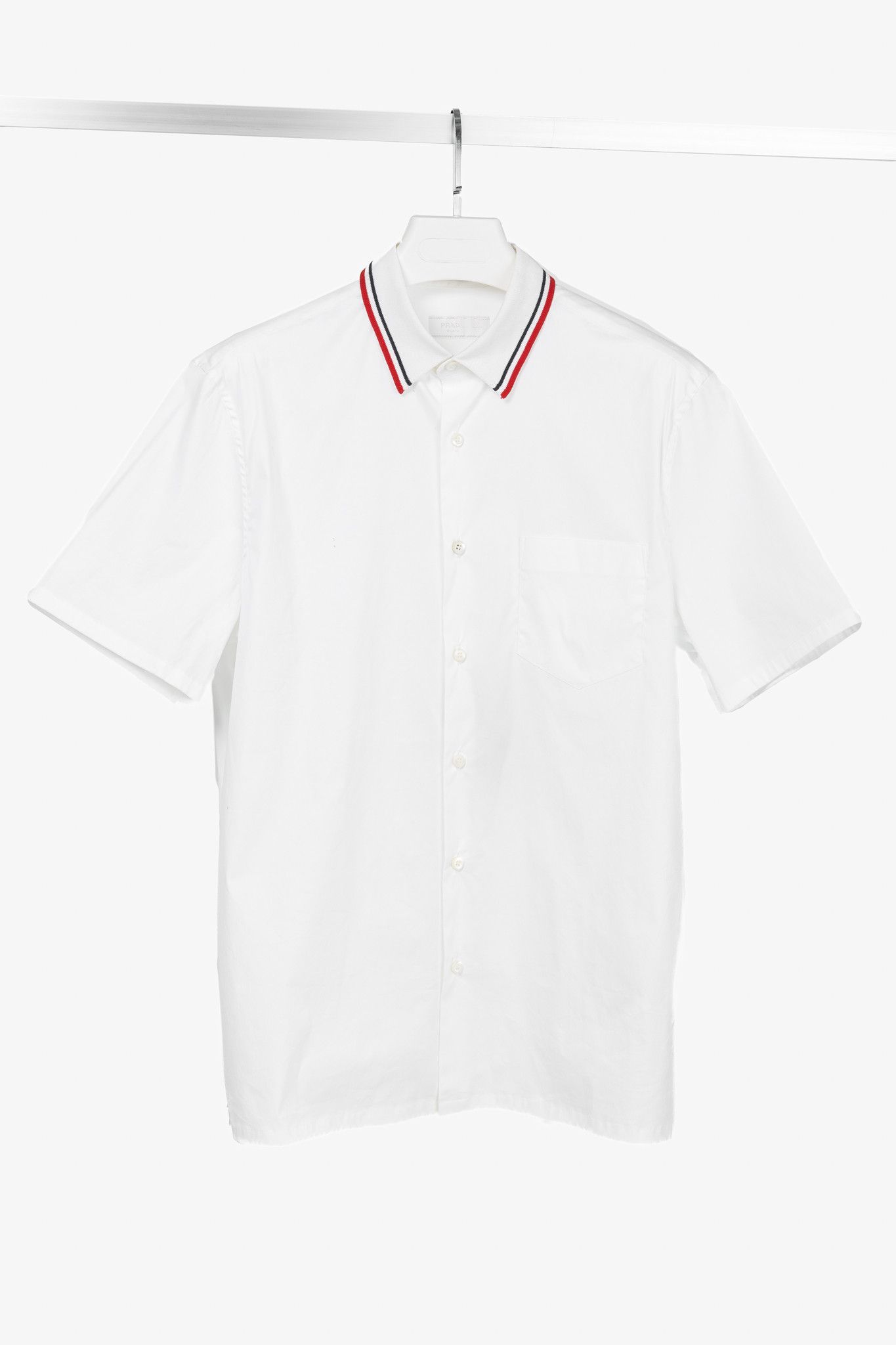 Prada Prada Popeline Stretch Stripe-Collar Button Shirt Size US M / EU 48-50 / 2 - 1 Thumbnail